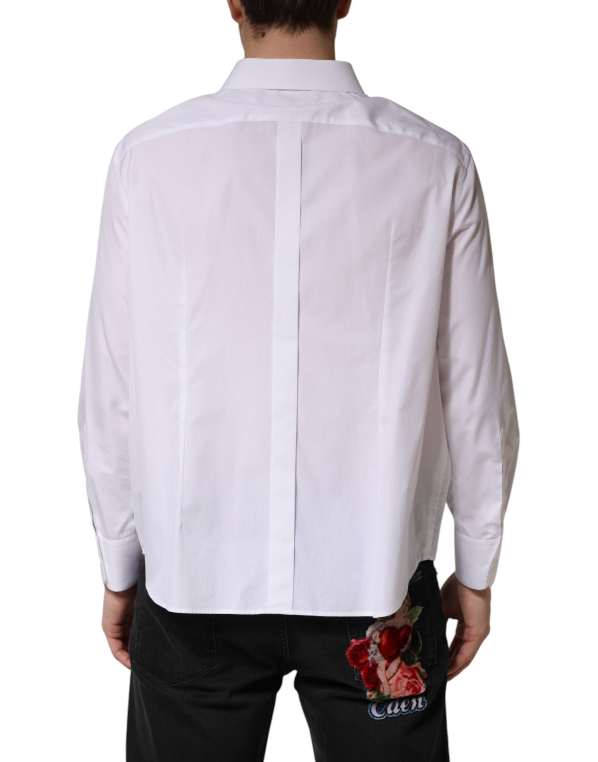 Dolce & Gabbana Weißes SARTORIA Hemd aus Baumwolle mit Kragen