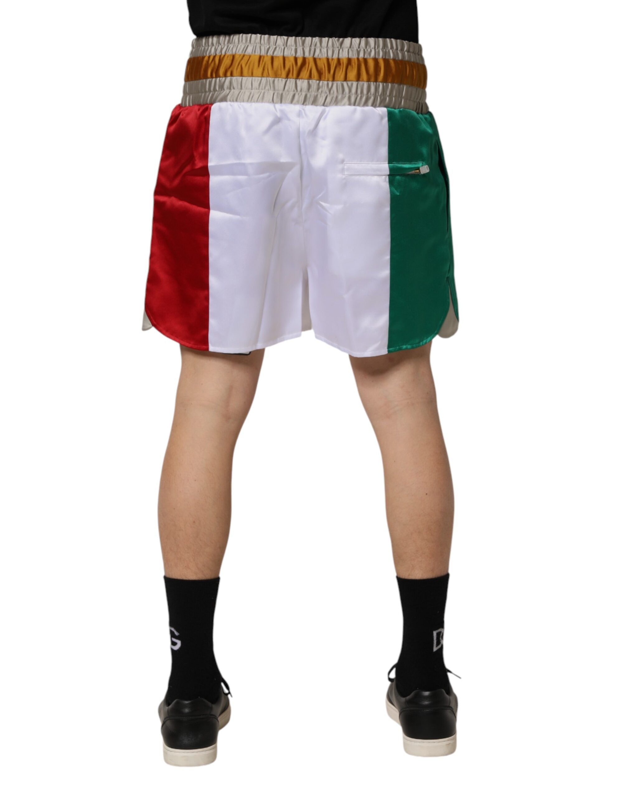 Dolce & Gabbana Mehrfarbige Bermuda-Shorts aus Polyester, Made in Italy