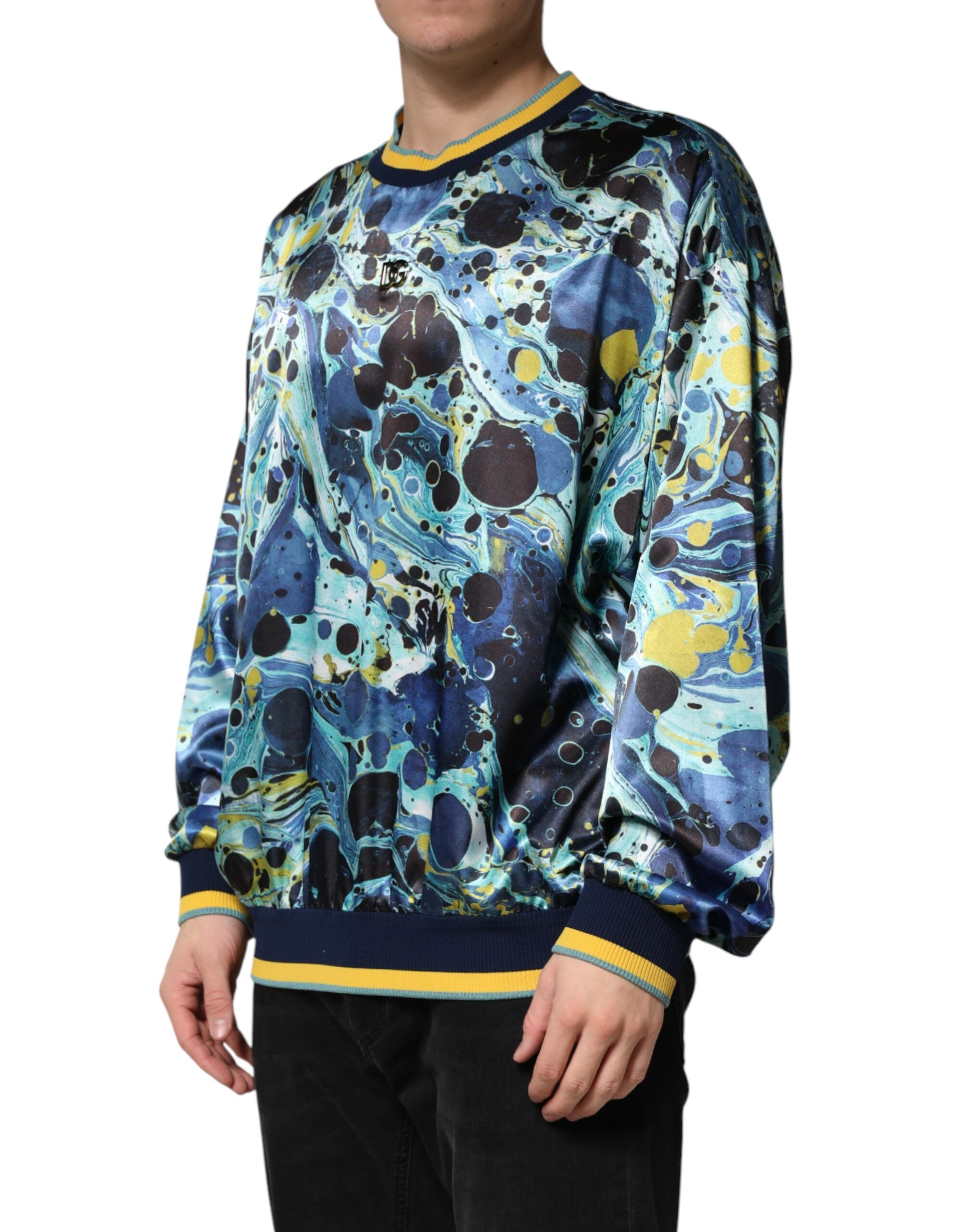 Dolce & Gabbana Mehrfarbiger Pullover im Marmor-Look