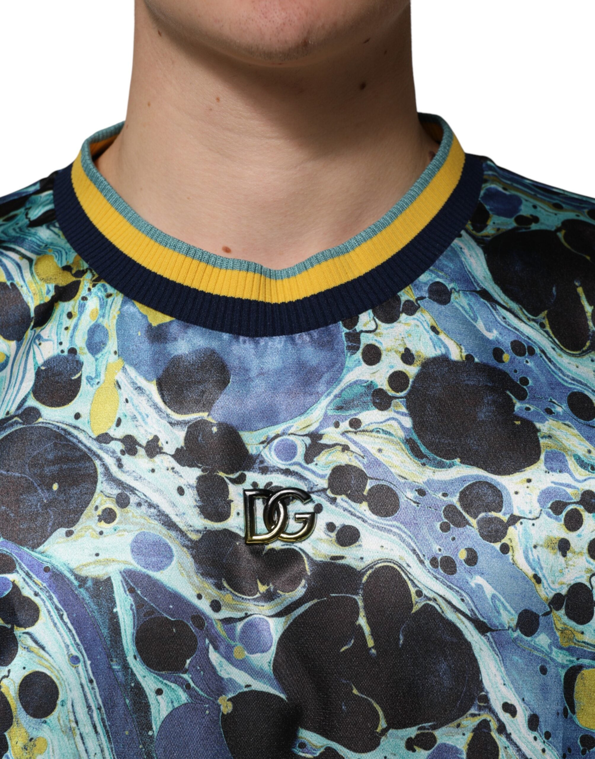 Dolce & Gabbana Mehrfarbiger Pullover im Marmor-Look