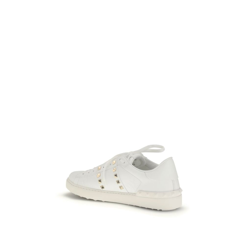 Valentino Garavani Weiße Low-Top-Sneaker aus Kalbsleder Bos Taurus