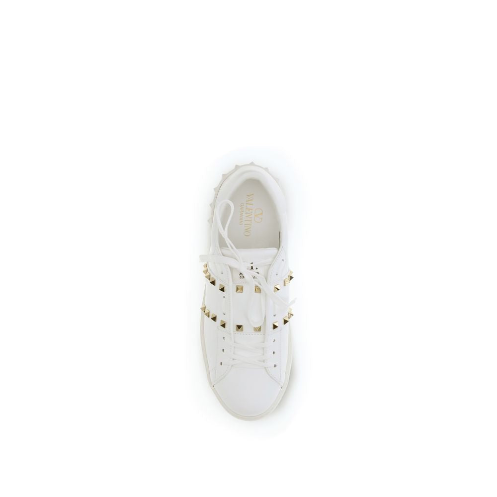 Valentino Garavani Weiße Low-Top-Sneaker aus Kalbsleder Bos Taurus