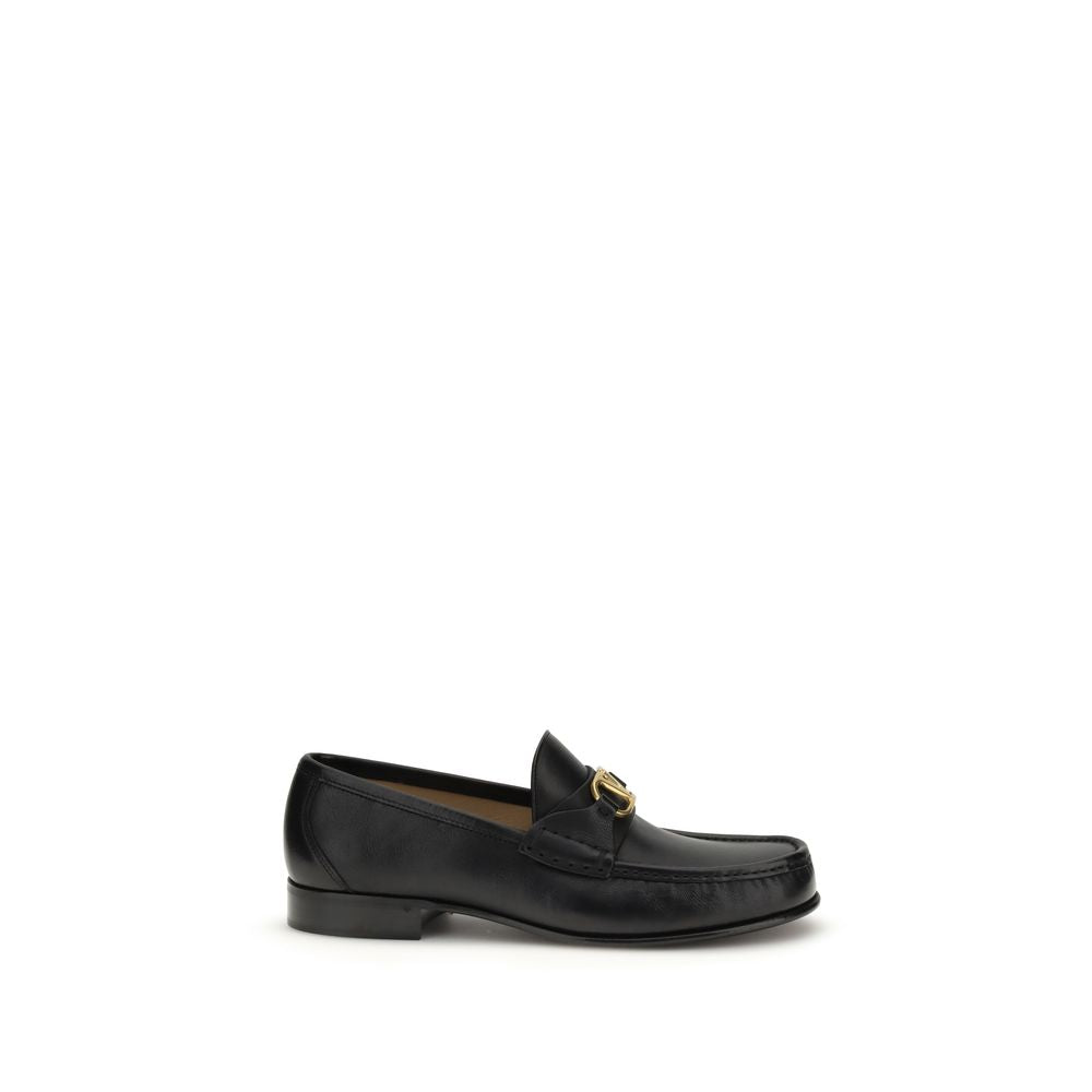 Valentino Garavani Schwarze "Bos Taurus" Kalbsleder Loafer zum Hineinschlüpfen