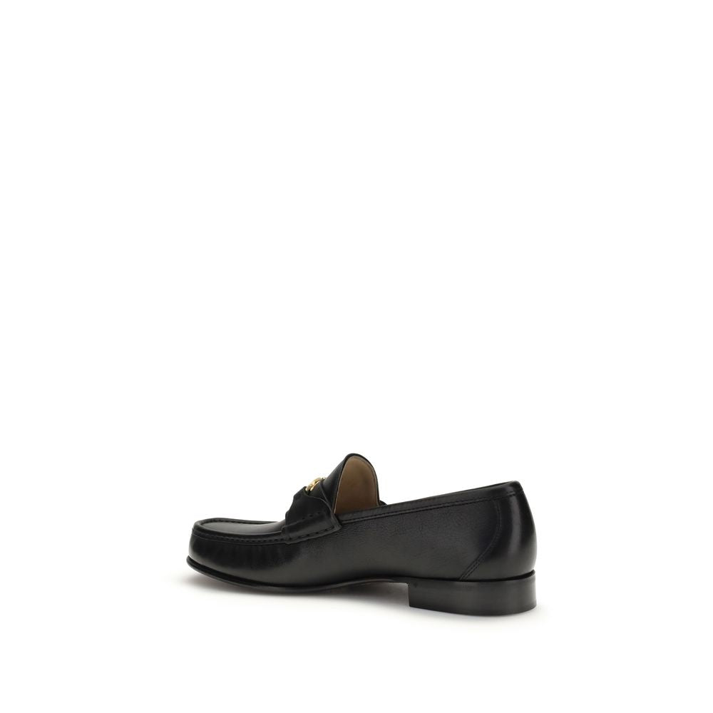 Valentino Garavani Schwarze "Bos Taurus" Kalbsleder Loafer zum Hineinschlüpfen