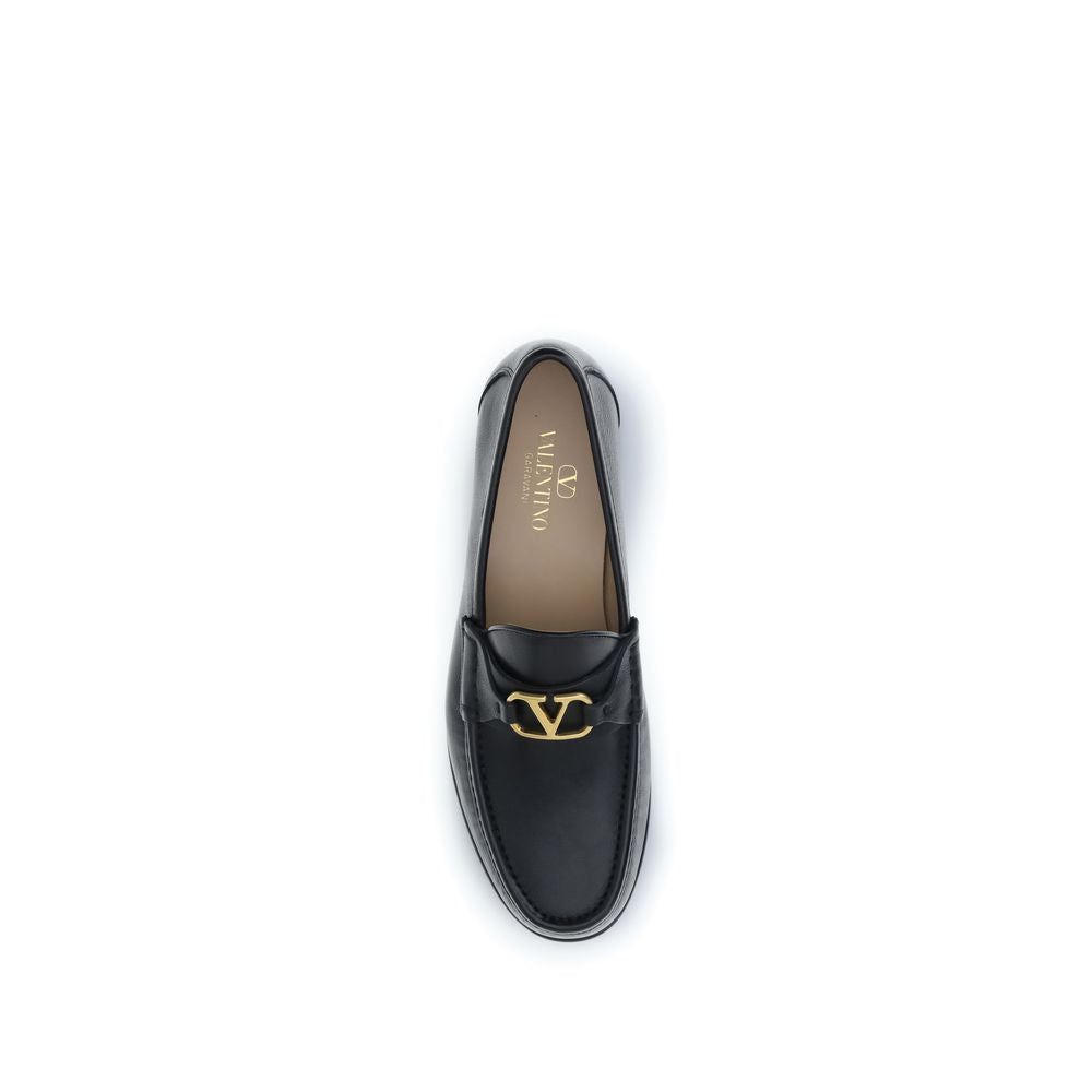 Valentino Garavani Schwarze "Bos Taurus" Kalbsleder Loafer zum Hineinschlüpfen