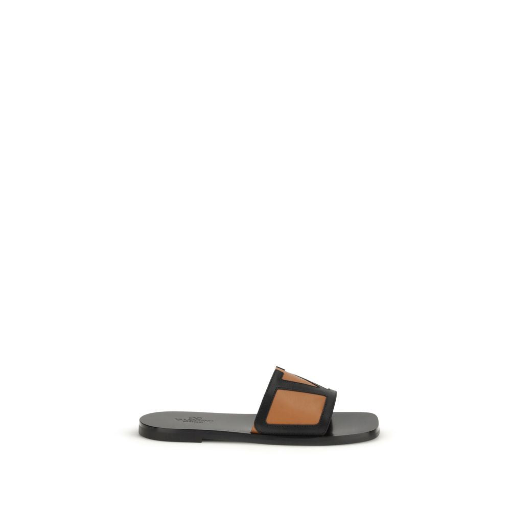 Valentino Garavani Schwarze Bos Taurus Kalbsleder-Sandalen