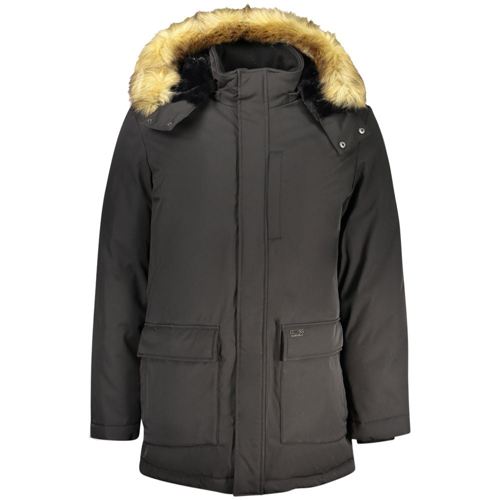 Guess Jeans Schwarze Polyester Herrenjacke