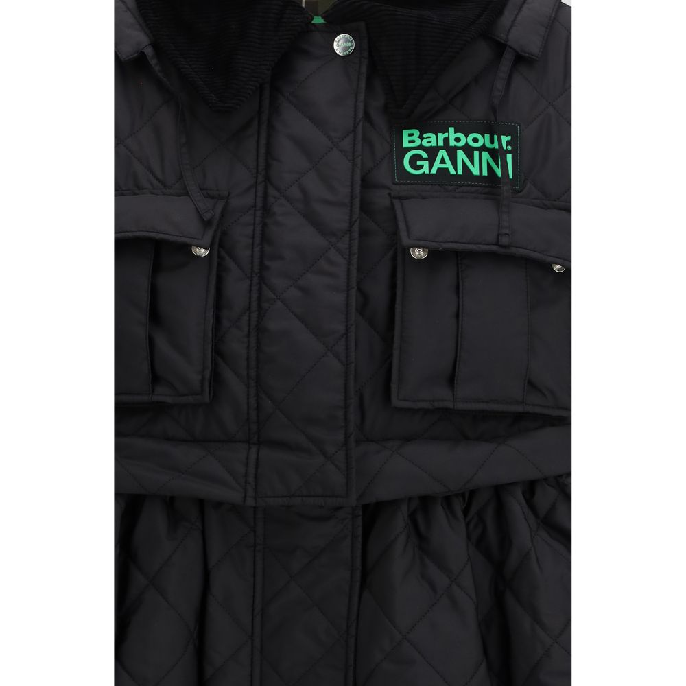 Barbour Schwarzer Polyester-Mantel