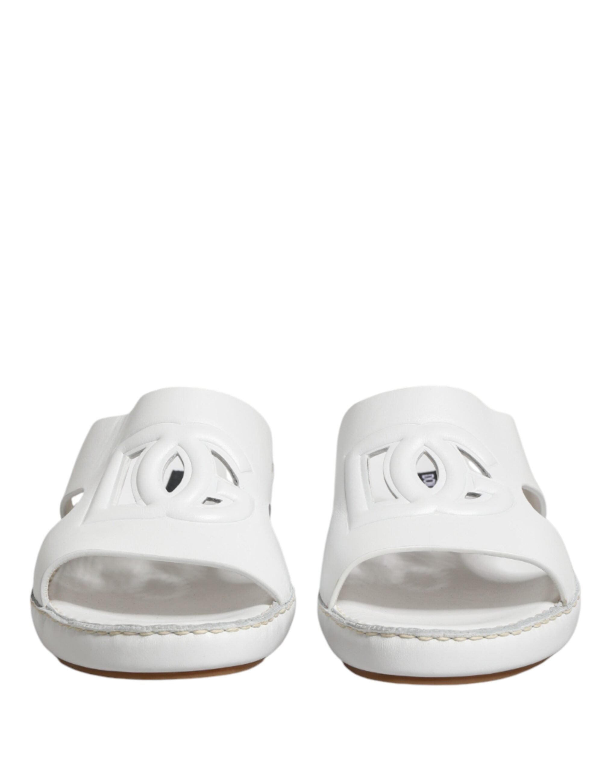 Dolce & Gabbana Weiße DG Cutout Slides Hausschuhe Ballerinas