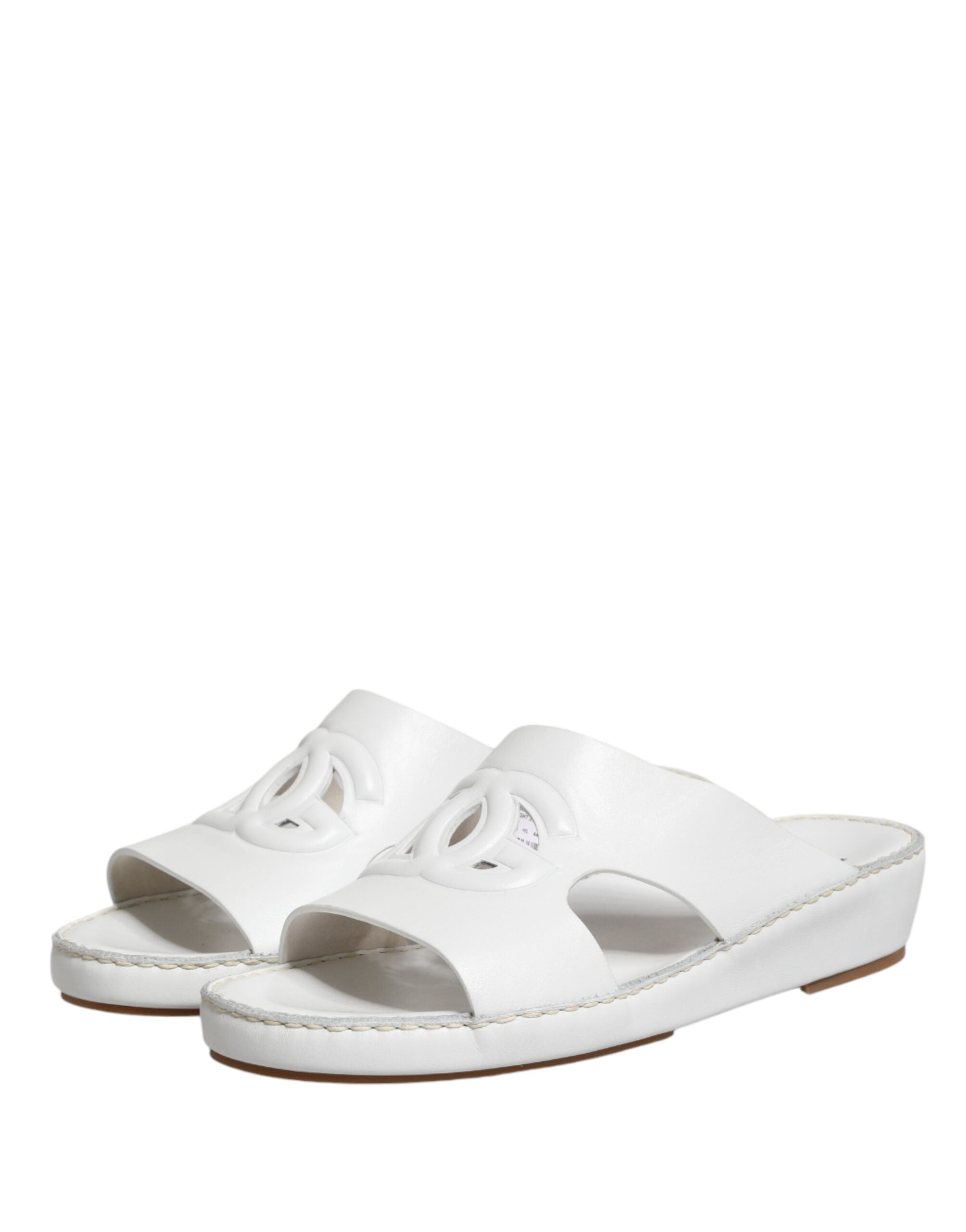 Dolce & Gabbana Weiße DG Cutout Slides Hausschuhe Ballerinas