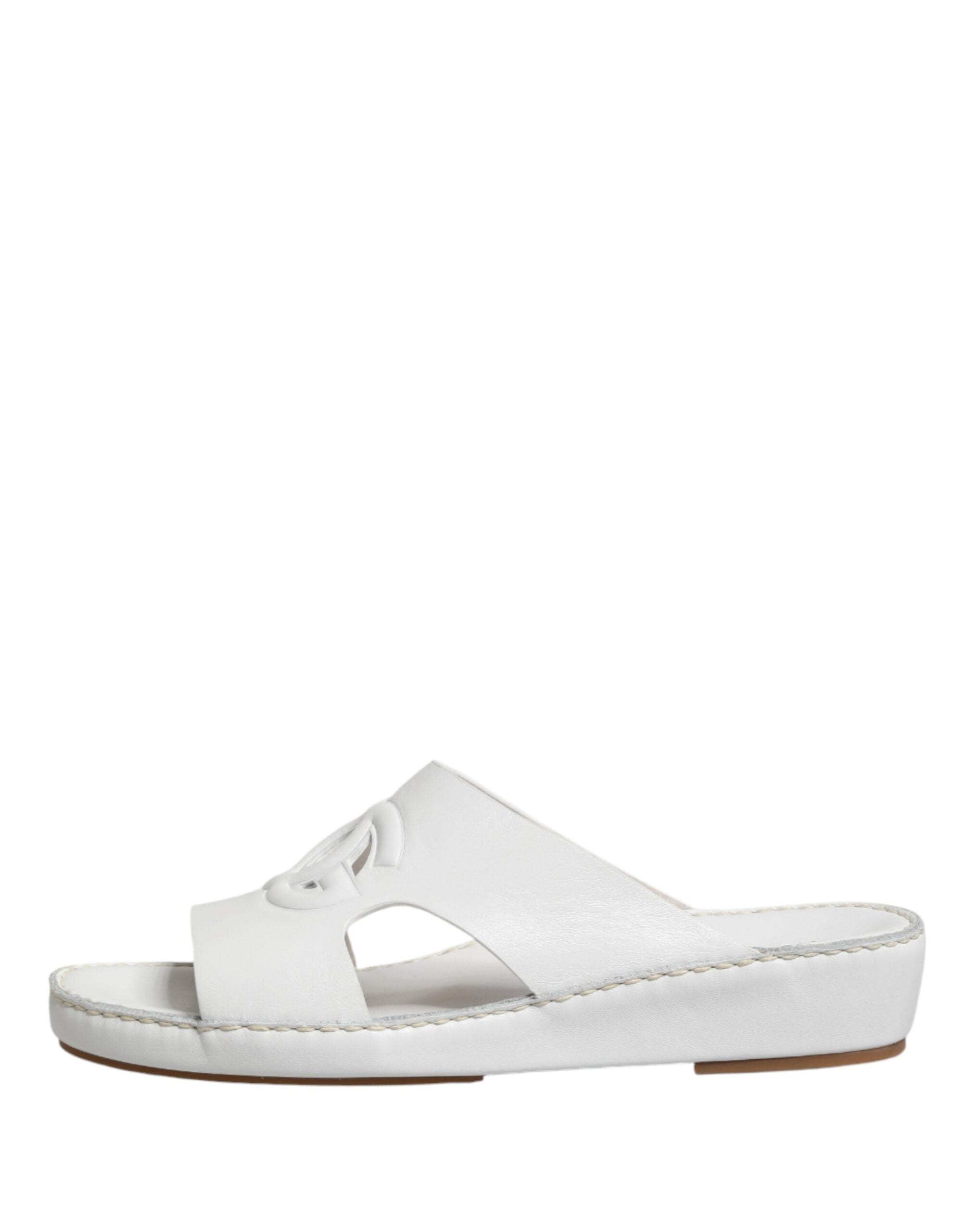 Dolce & Gabbana Weiße DG Cutout Slides Hausschuhe Ballerinas