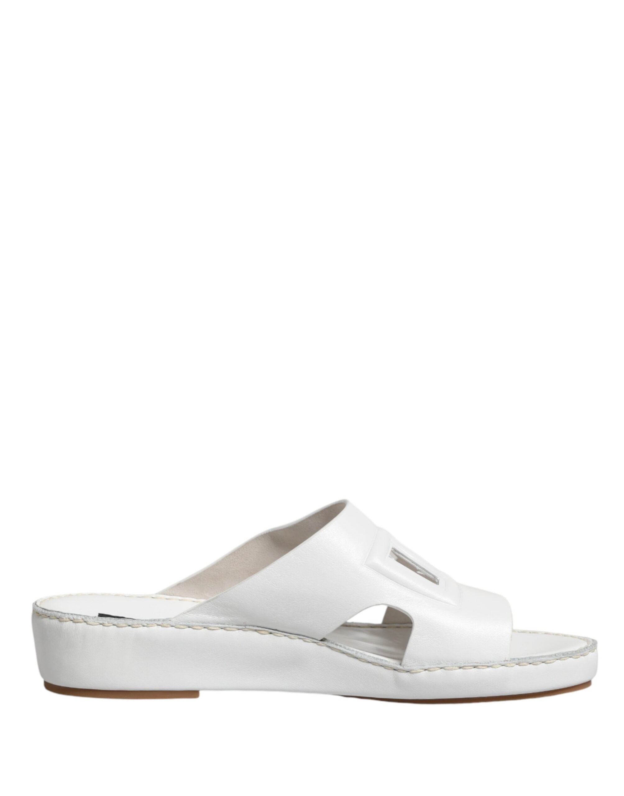 Dolce & Gabbana Weiße DG Cutout Slides Hausschuhe Ballerinas