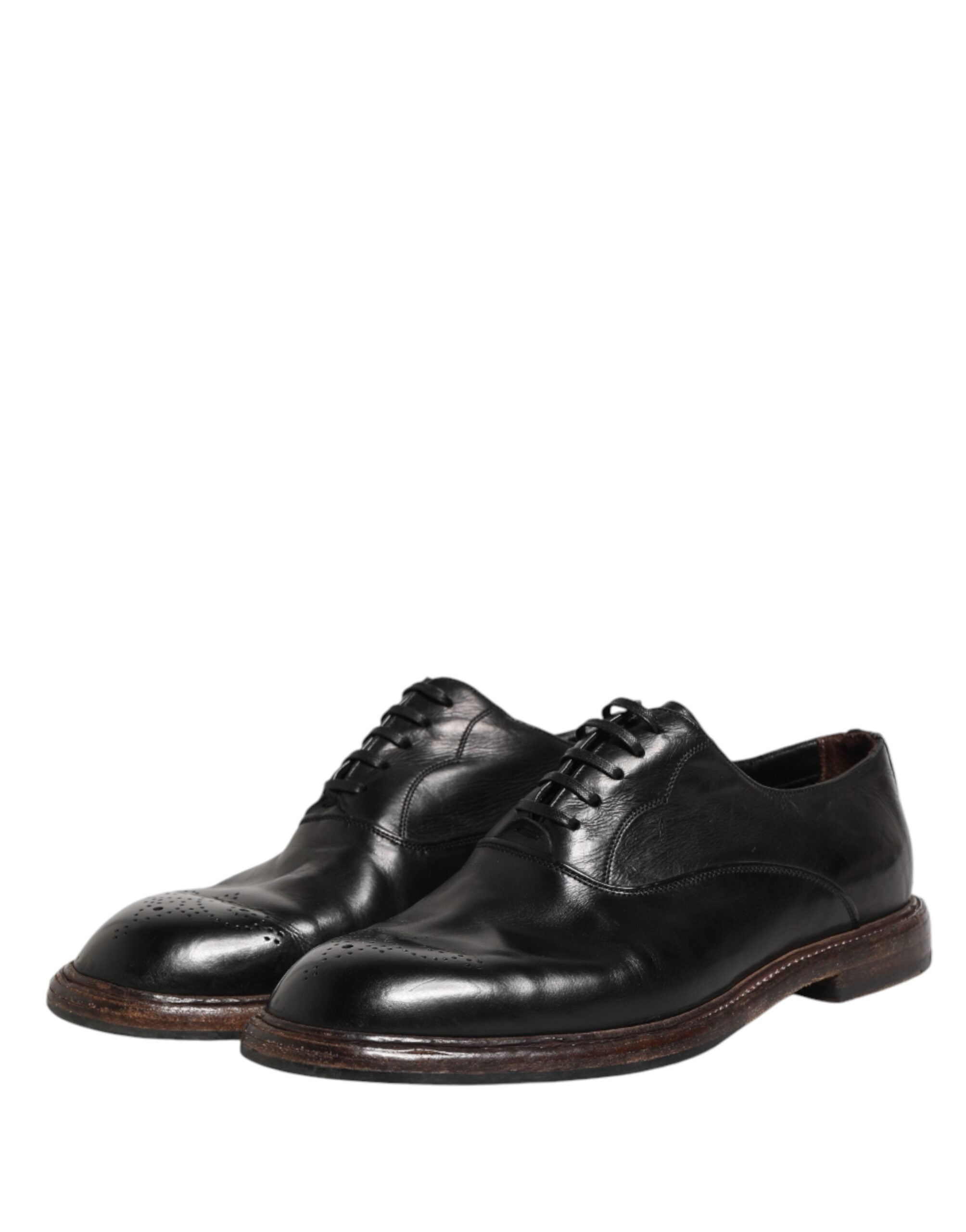 Dolce & Gabbana Schwarze Oxford-Schnürschuhe aus Kalbsleder