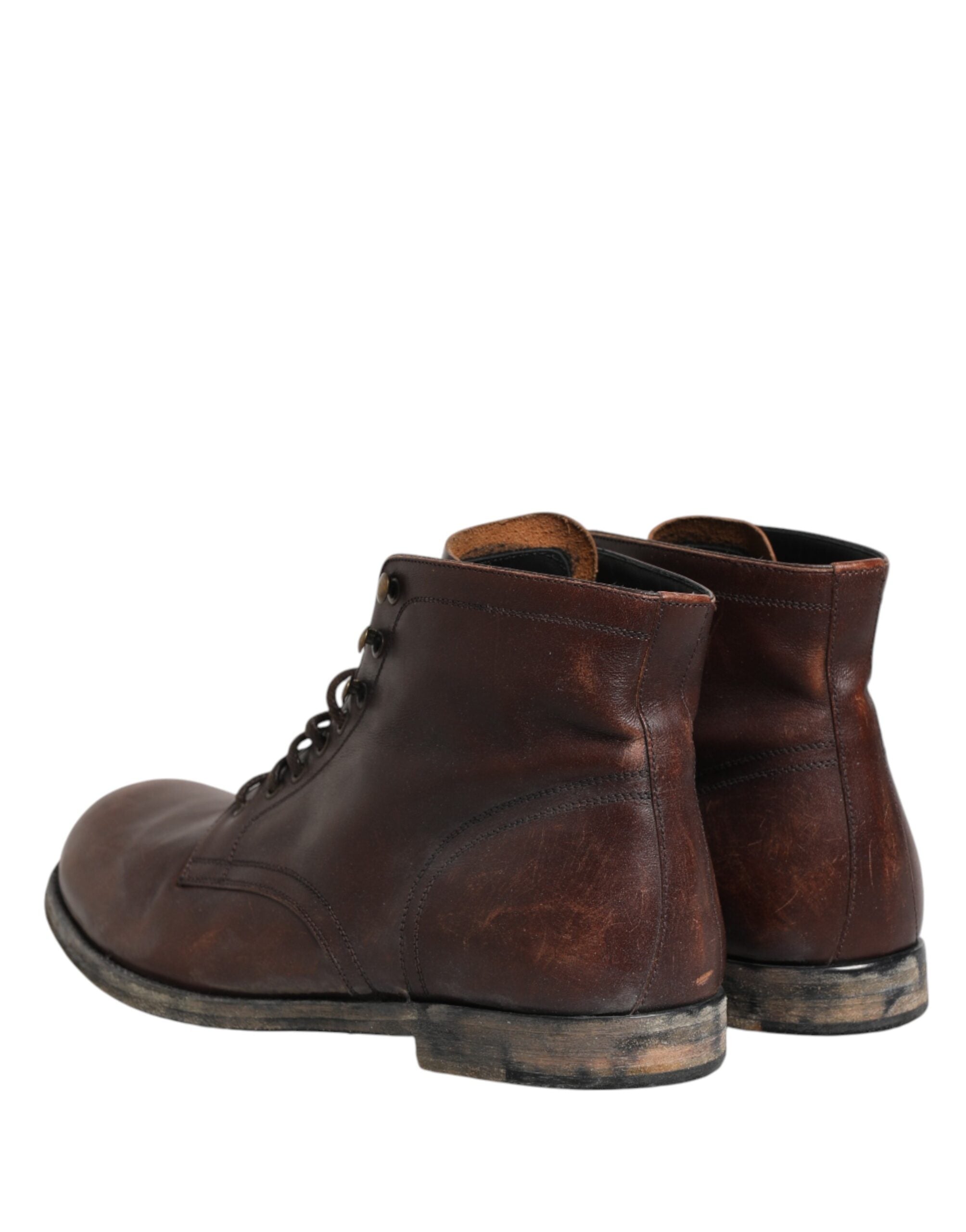 Dolce & Gabbana Braune Schnürstiefeletten Herren Schuhe