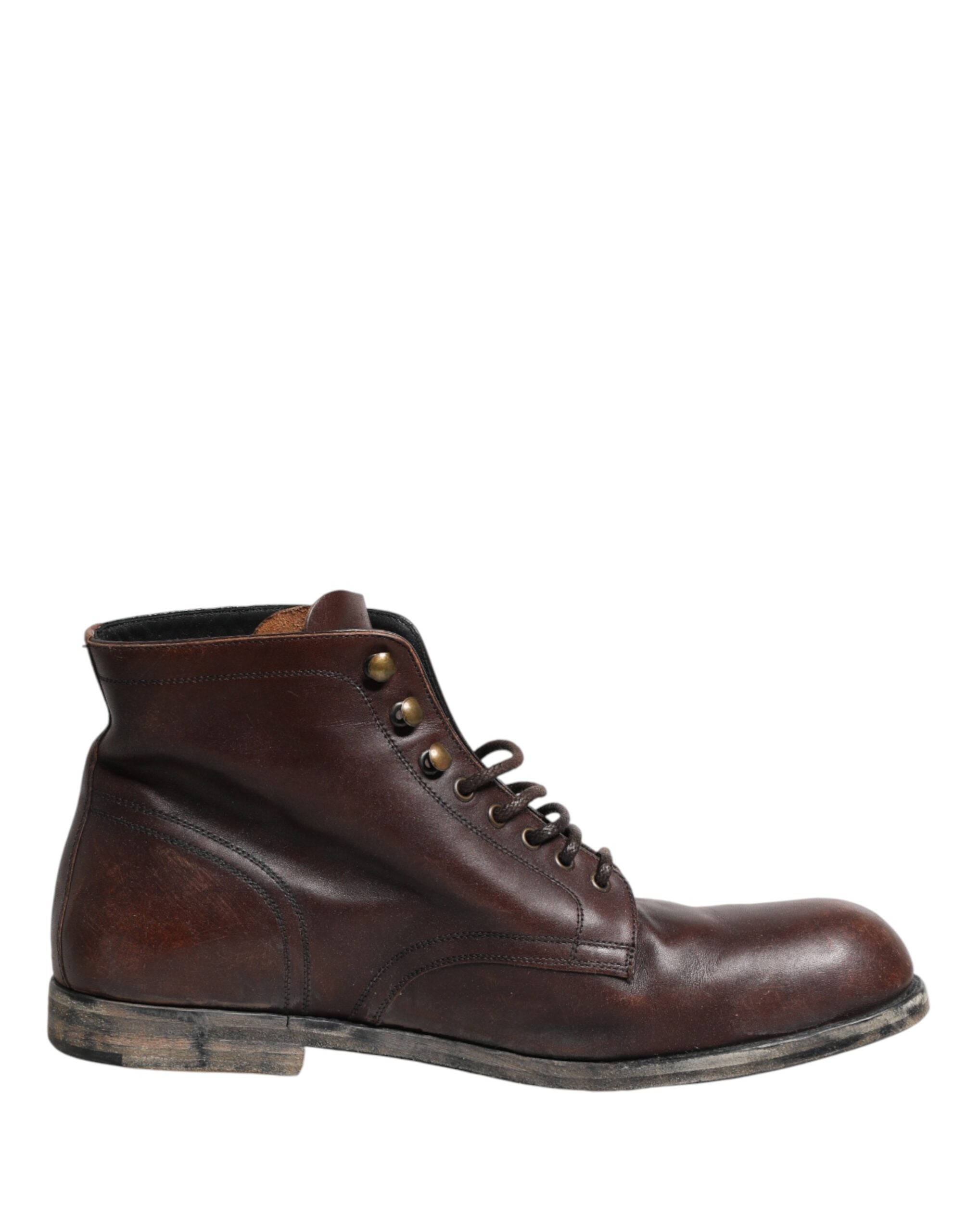 Dolce & Gabbana Braune Schnürstiefeletten Herren Schuhe