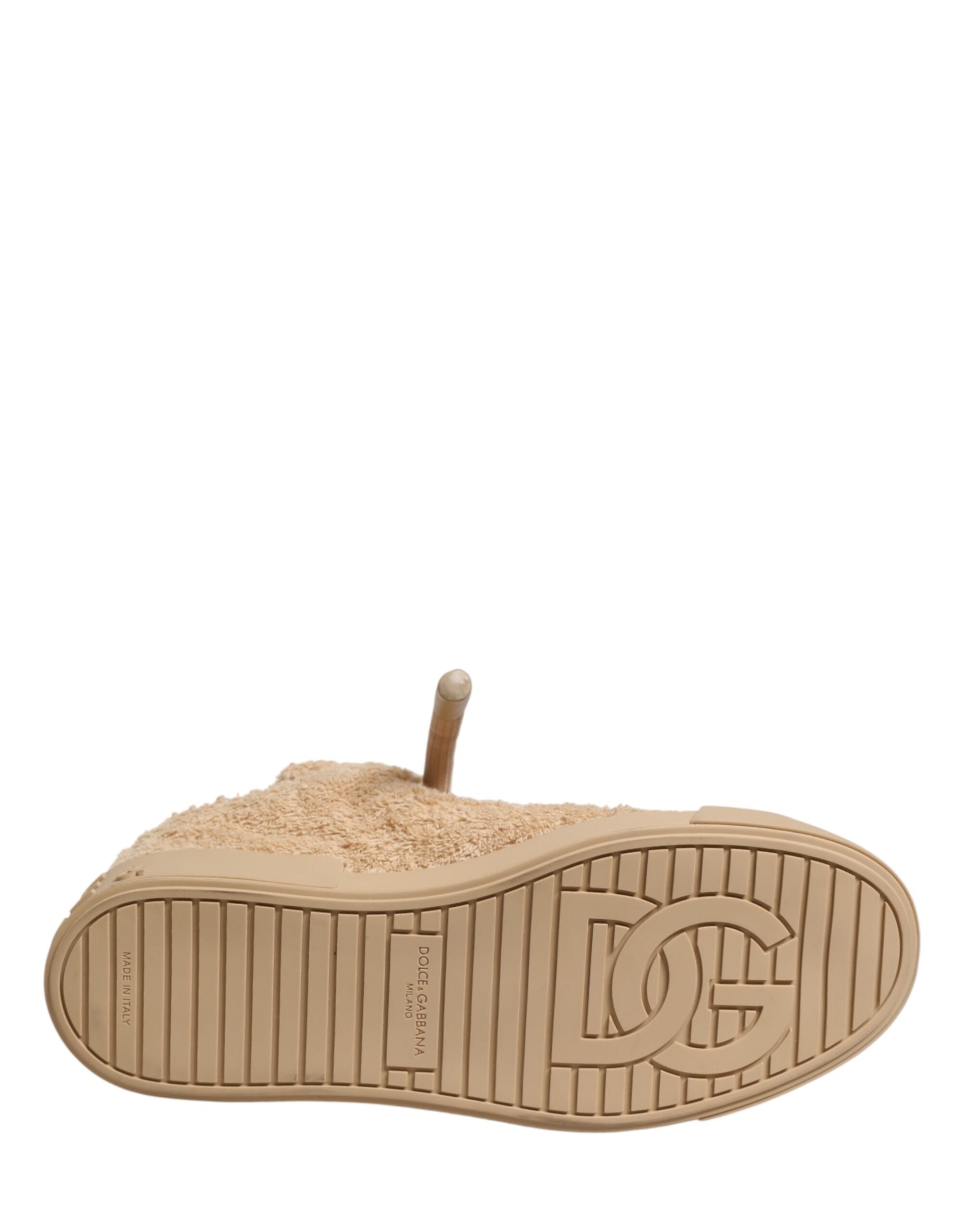 Dolce & Gabbana Schuhe Beige Kunst Shearling Low-Top-Sneaker