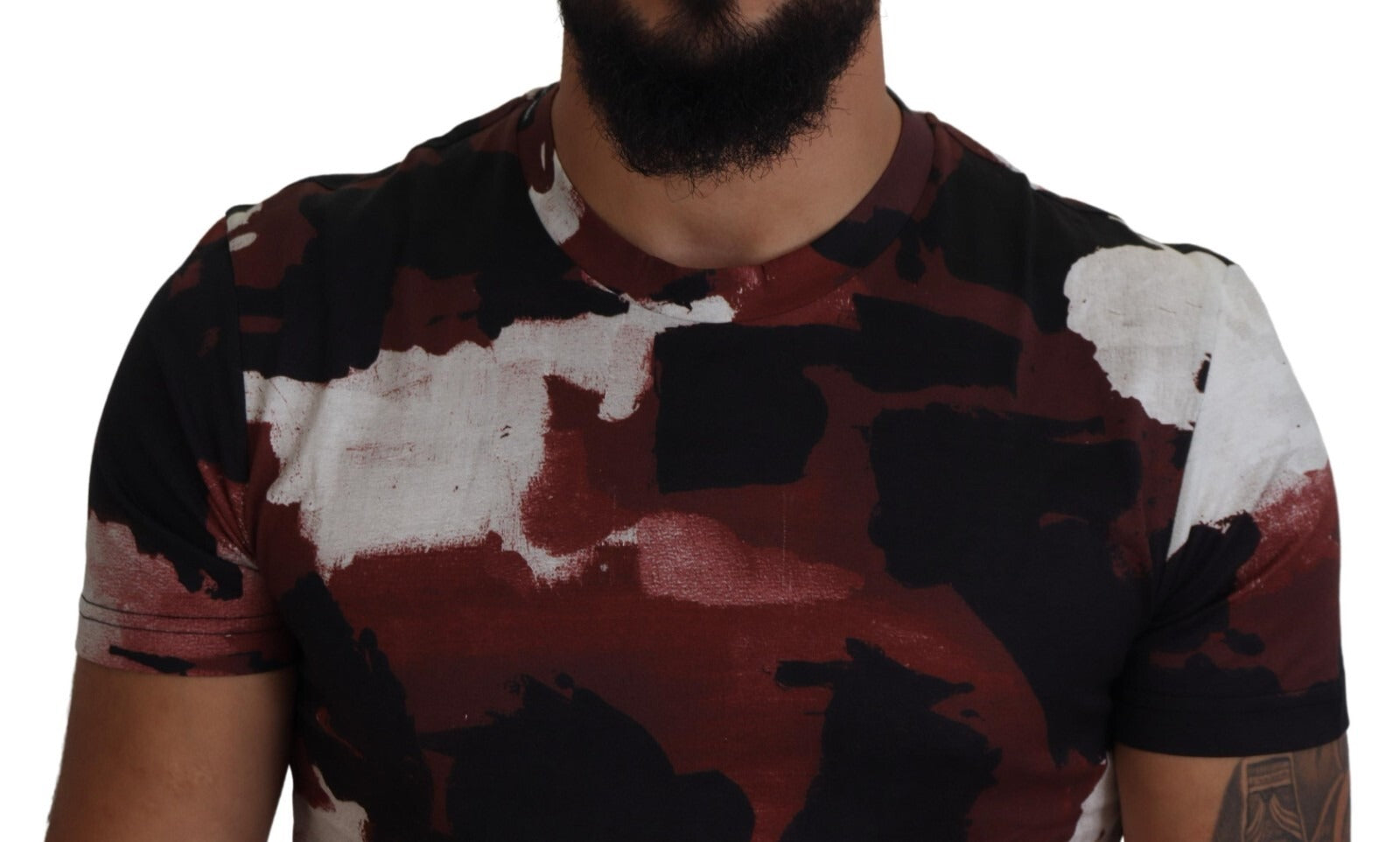 Dolce & Gabbana Mehrfarbiges Baumwoll-T-Shirt mit Rundhalsausschnitt im Tie-Dye-Look