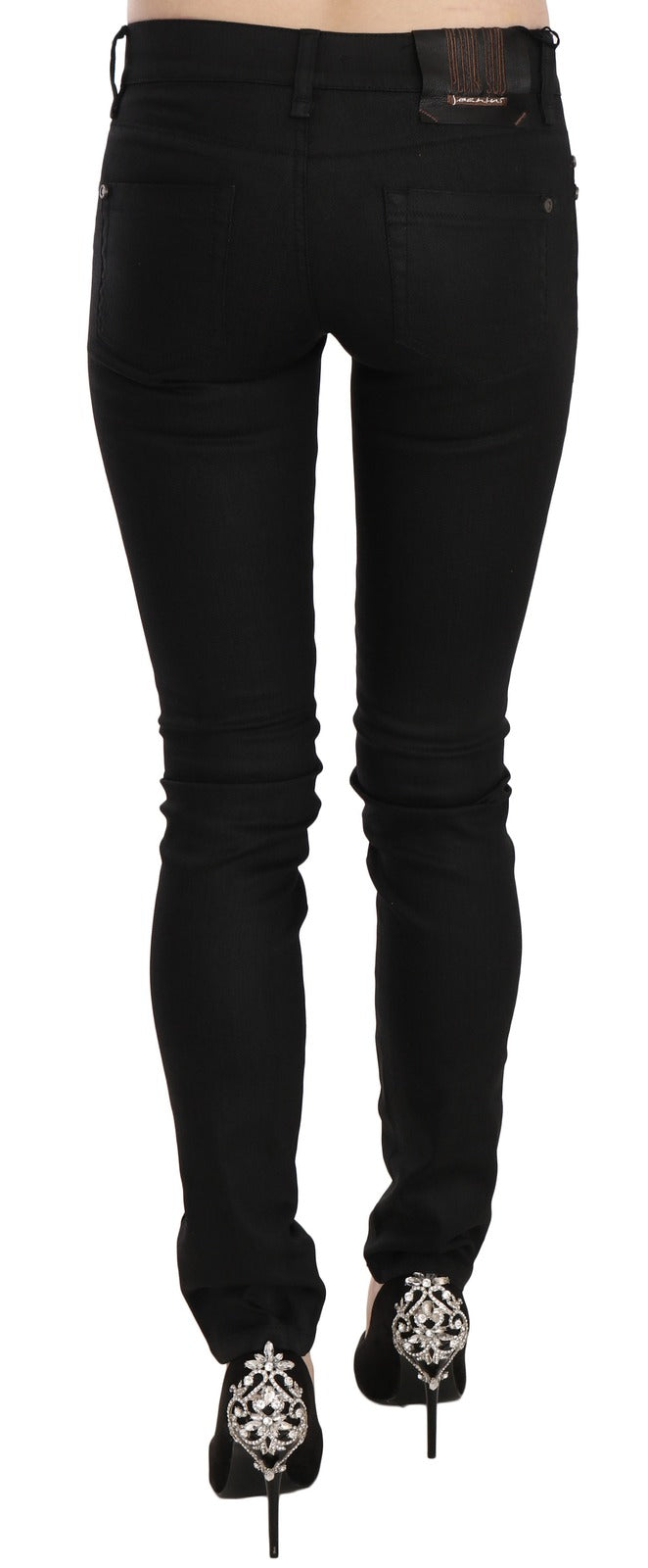 PLEIN SUD Schwarze Skinny Jeans aus Baumwolle mit mittlerer Taille