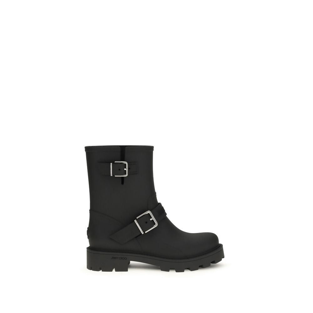 Jimmy Choo Schwarze Regen-Stiefel aus Polyurethan
