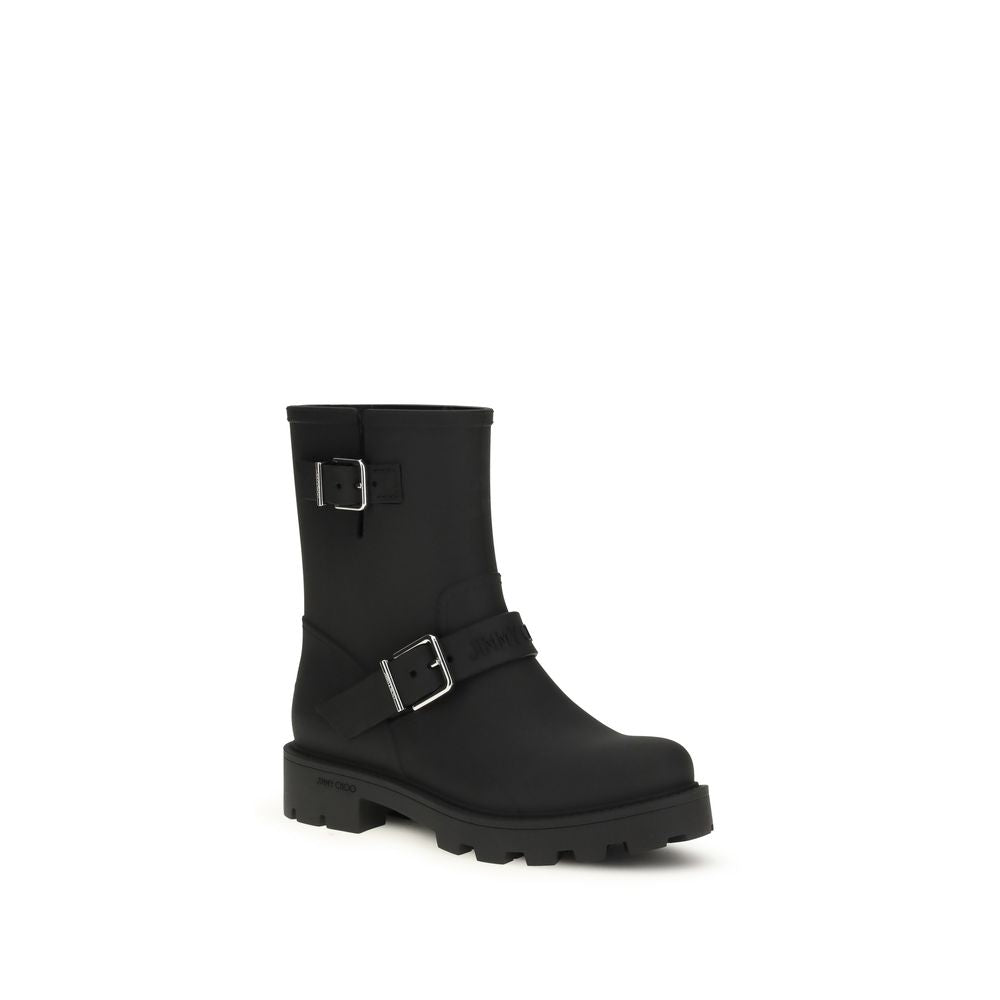 Jimmy Choo Schwarze Regen-Stiefel aus Polyurethan