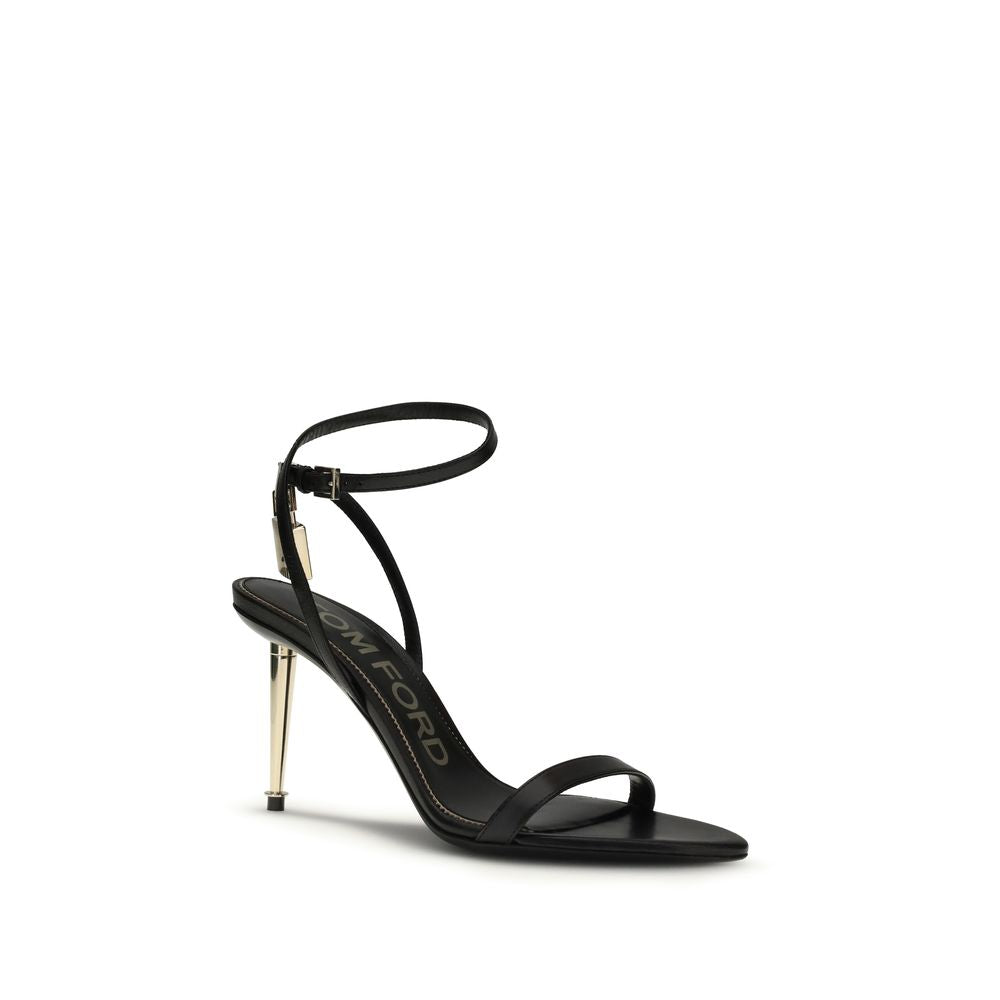 Tom Ford Schwarze Stilettosandalen aus Ziegenleder