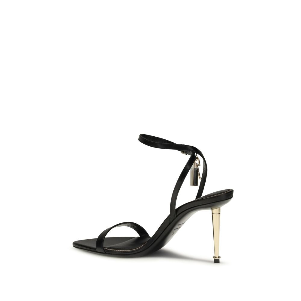 Tom Ford Schwarze Stilettosandalen aus Ziegenleder