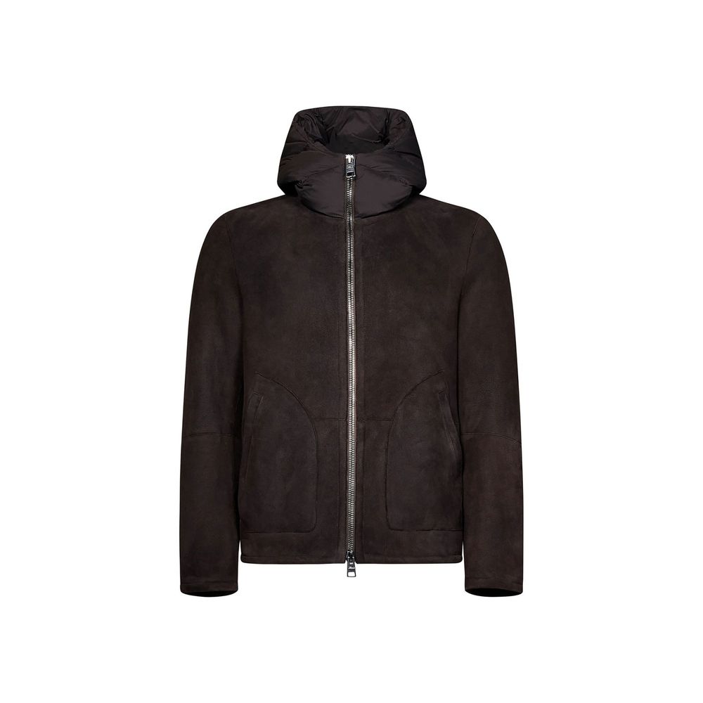 Herno Braune Lammleder Shell Jacke