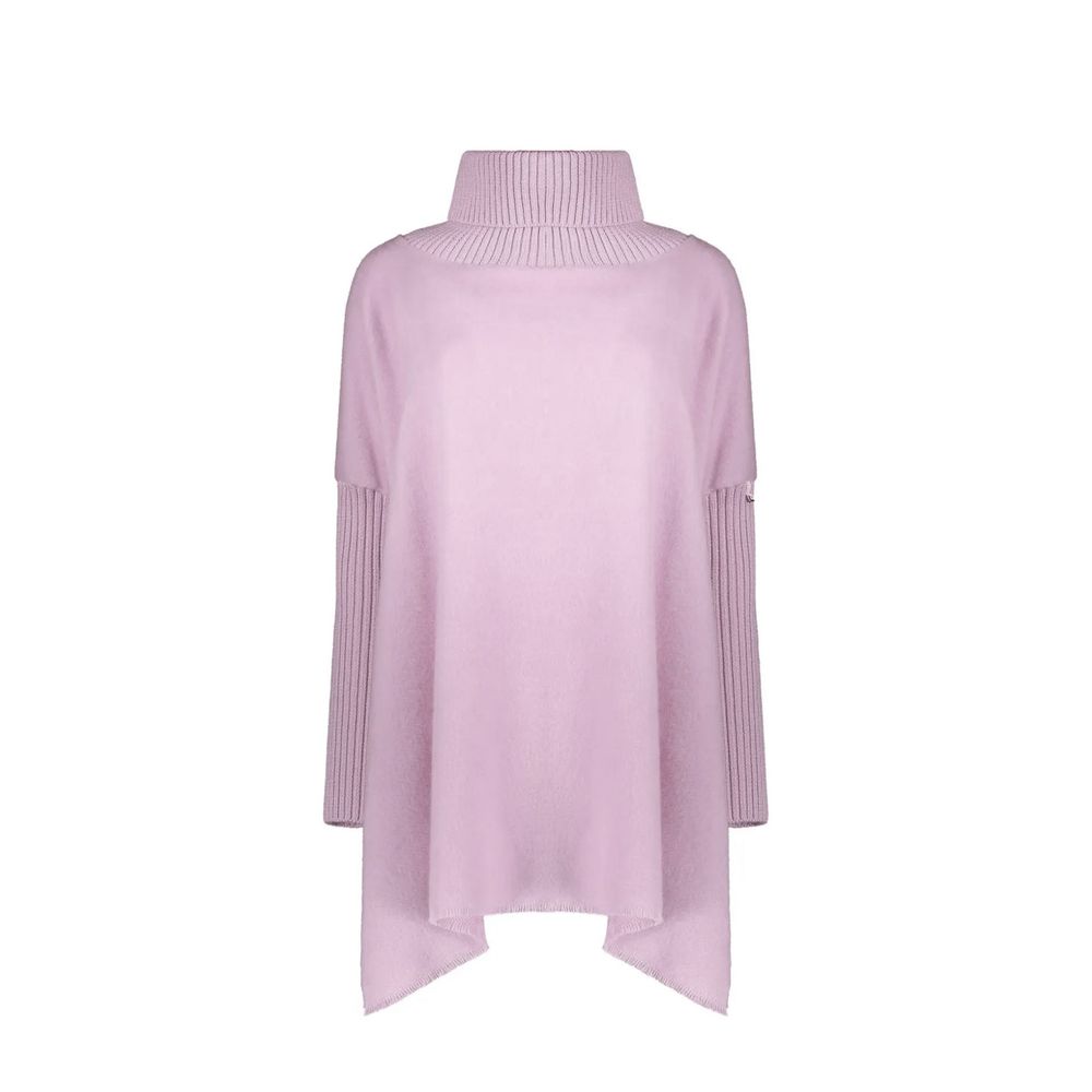 Herno Lila Wickelwolle-Poncho