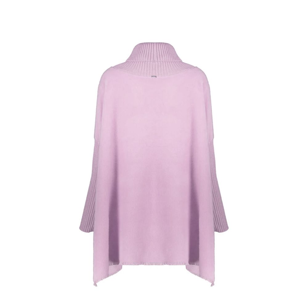 Herno Lila Wickelwolle-Poncho