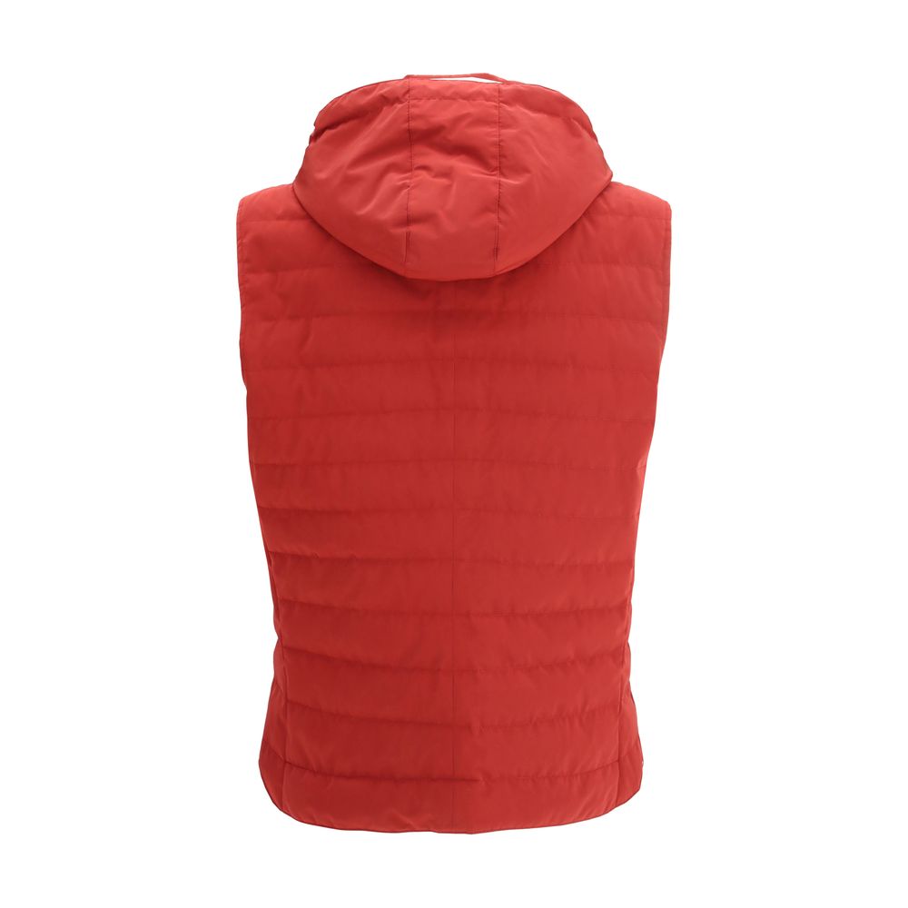 Brunello Cucinelli Mehrfarbige ärmellose Polyesterjacke