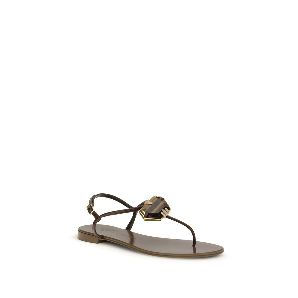 Giuseppe Zanotti Braune Sandalen aus Edelstahl