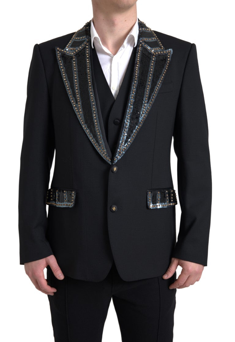 Dolce & Gabbana Schwarzer Woll-Zweiteiler