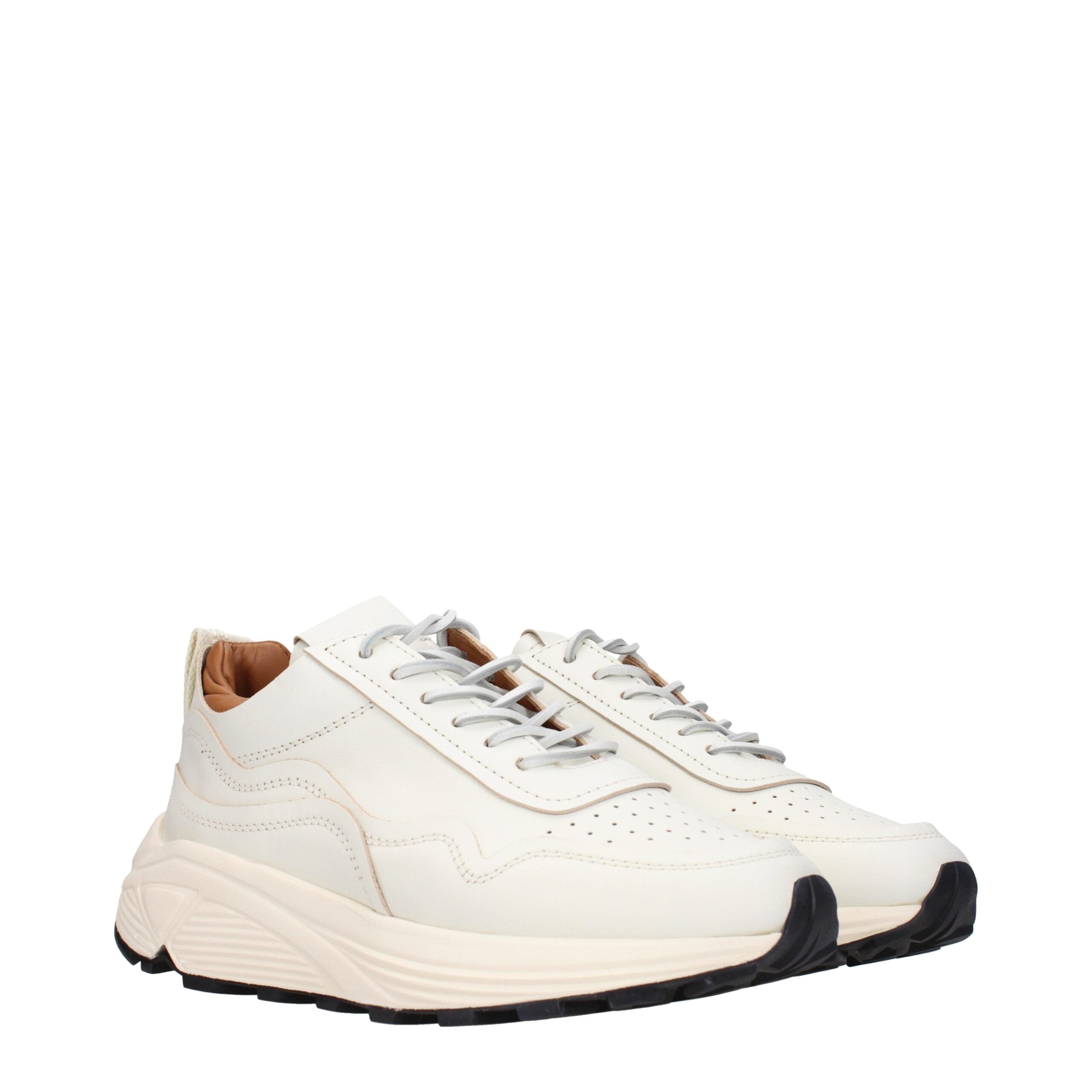 Buttero Weiße Low-Top-Sneaker aus Leder
