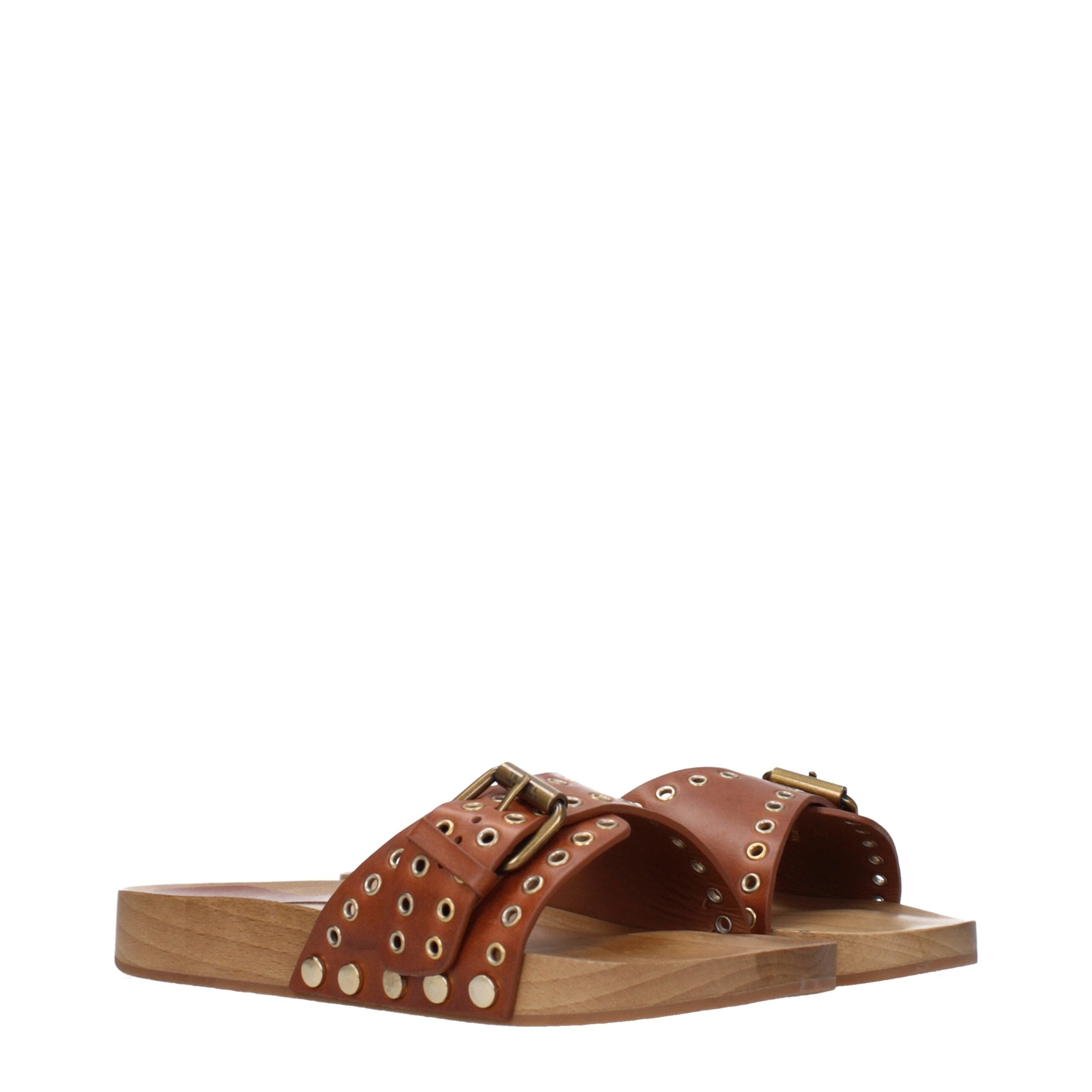 Isabel Marant Braune Leder-Slipper