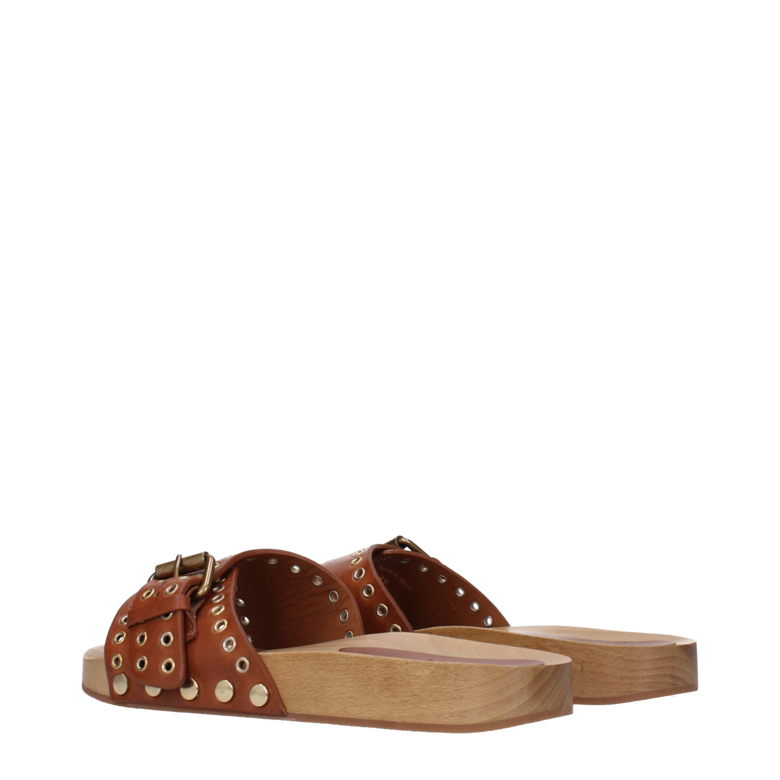 Isabel Marant Braune Leder-Slipper