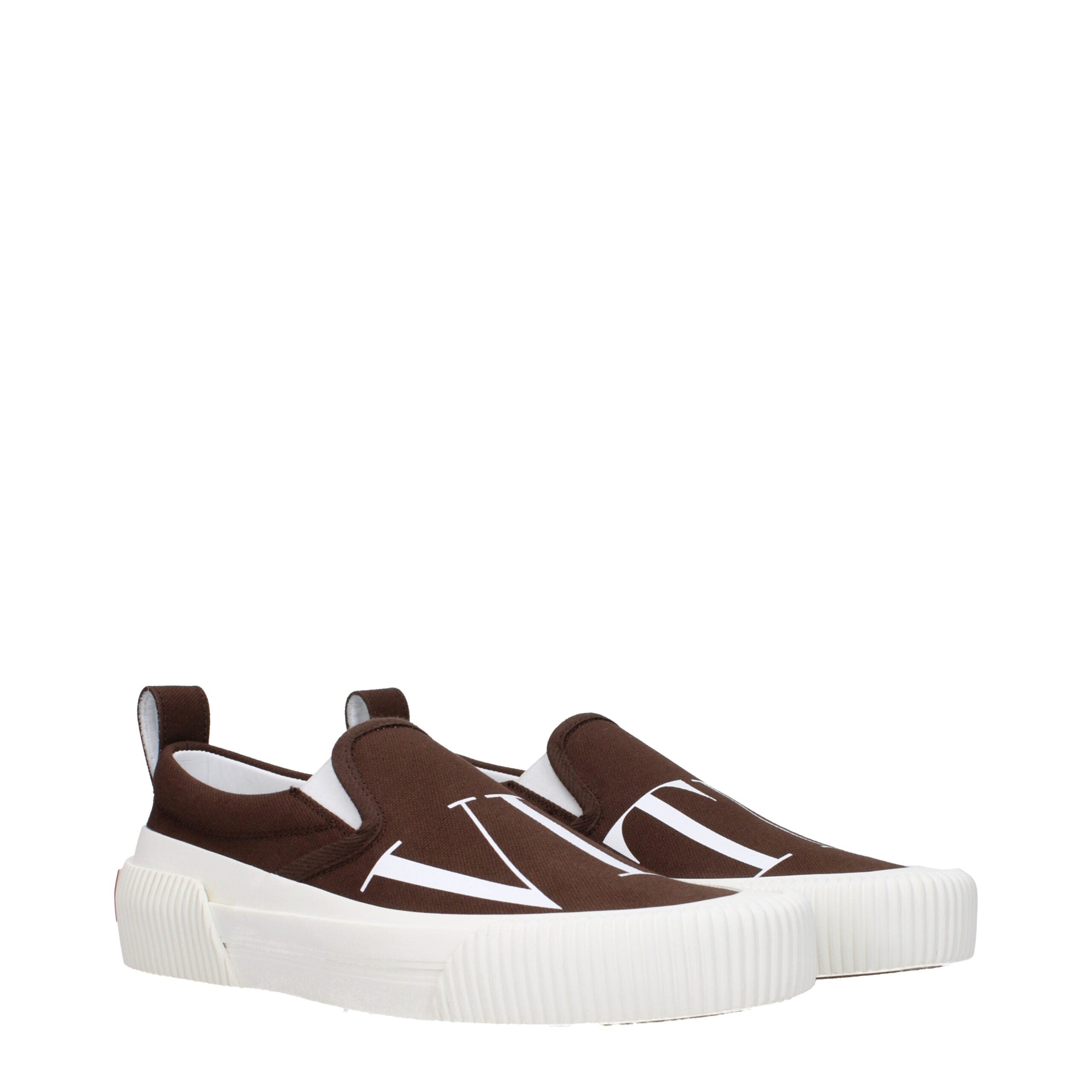 Valentino Garavani Braune Loafer aus Stoff zum Hineinschlüpfen