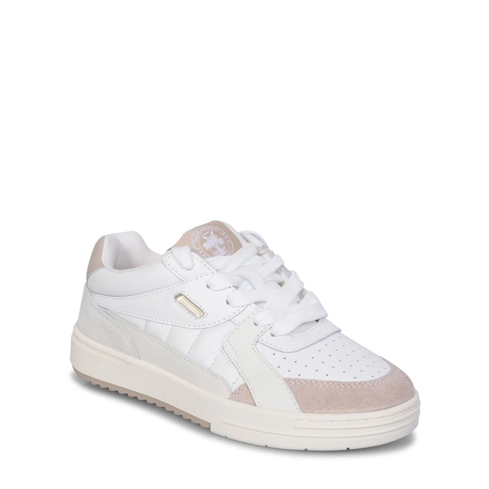 Palm Angels Weiße Kalbsleder Low-Top-Sneaker