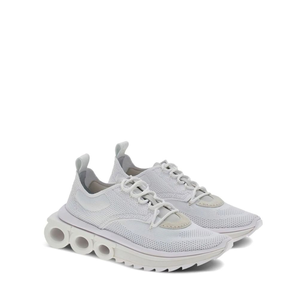 Salvatore Ferragamo Weiße Sneaker aus Nylon im Athletic-Look