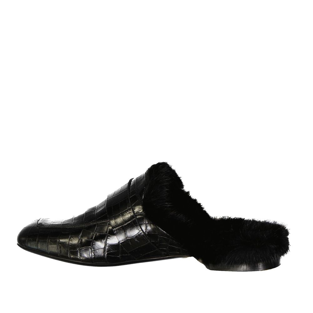 Eleventy Schwarze Mules aus Kalbsleder