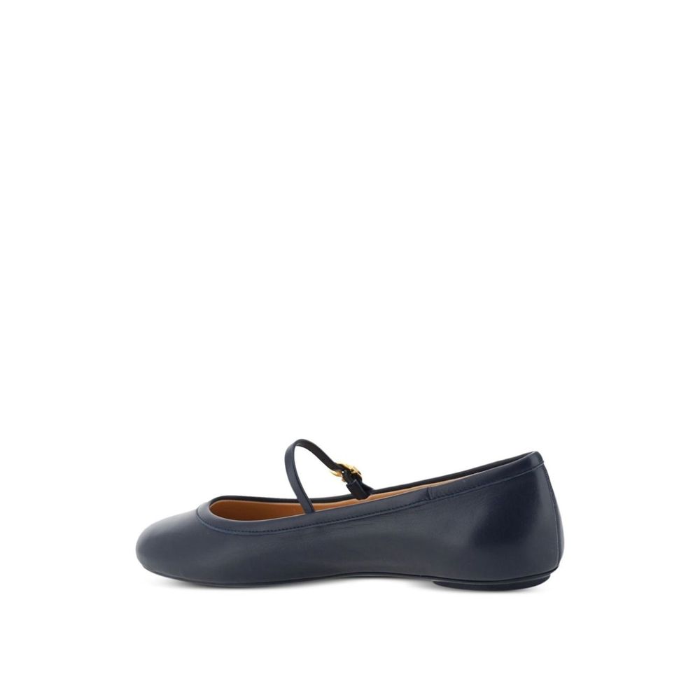 Gianvito Rossi Blaue Ballerinas aus Stoff