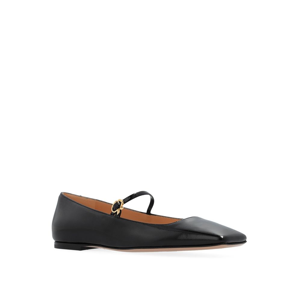 Gianvito Rossi Schwarze Ballerinas aus Kalbsleder