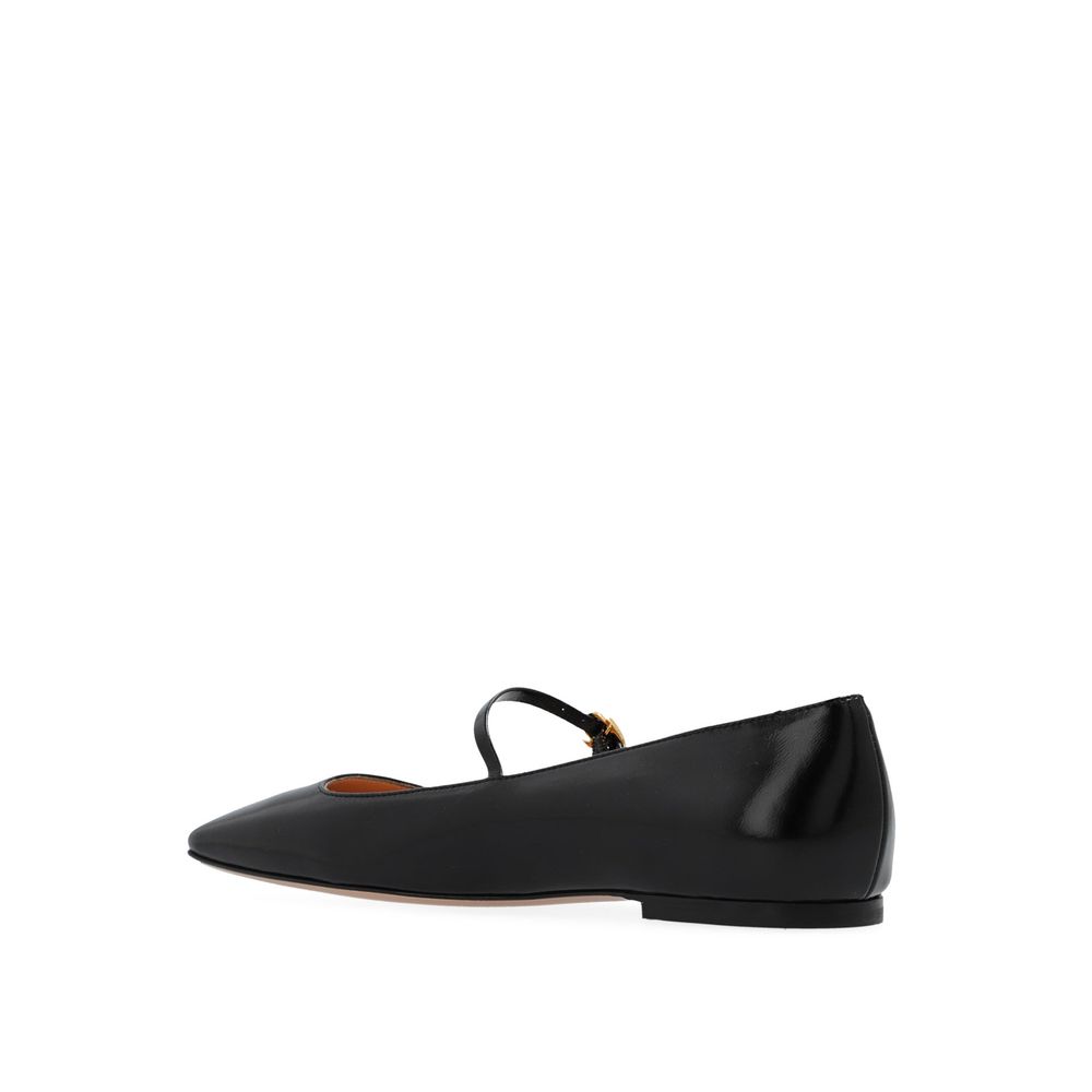 Gianvito Rossi Schwarze Ballerinas aus Kalbsleder