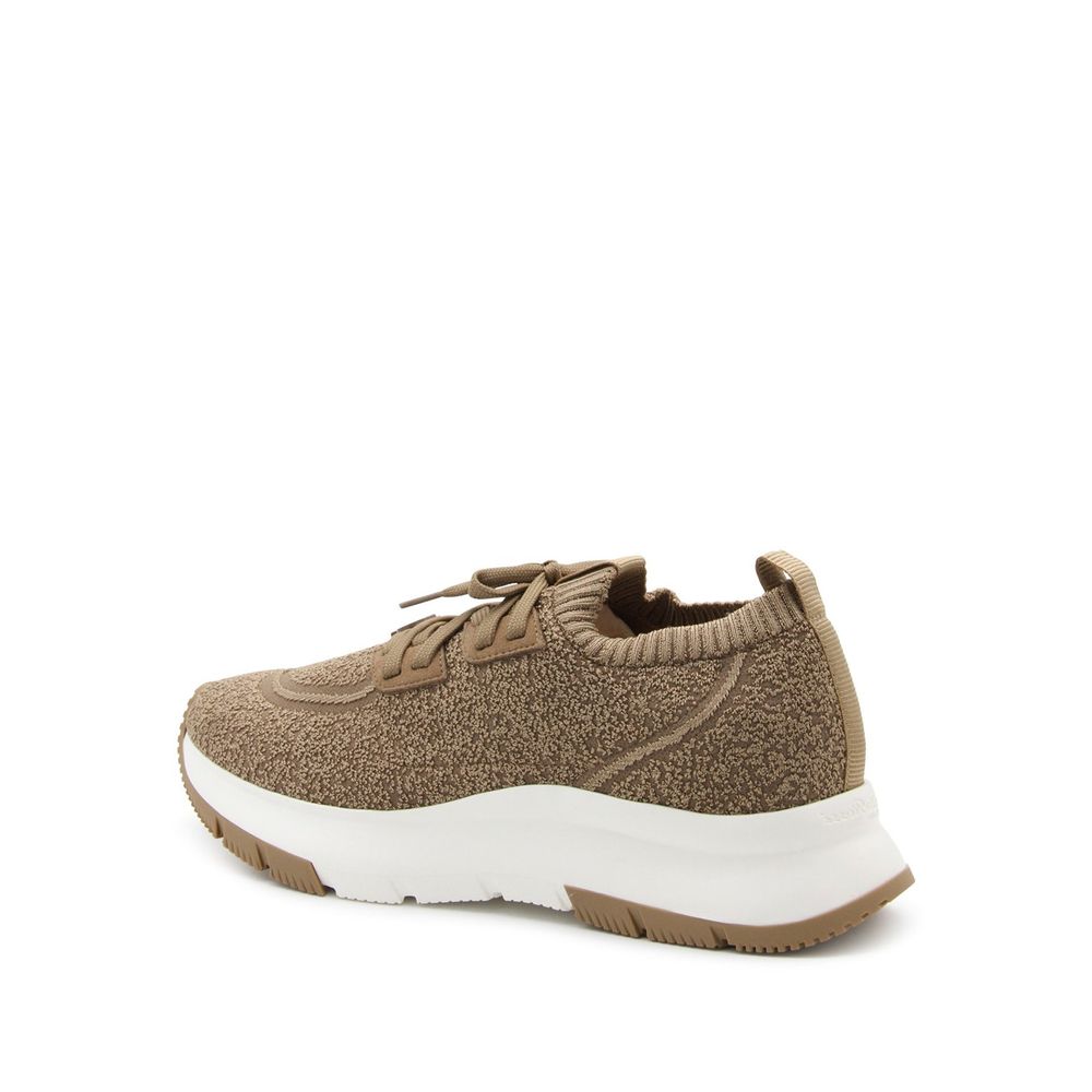 Gianvito Rossi Braune Stoff-Sneaker