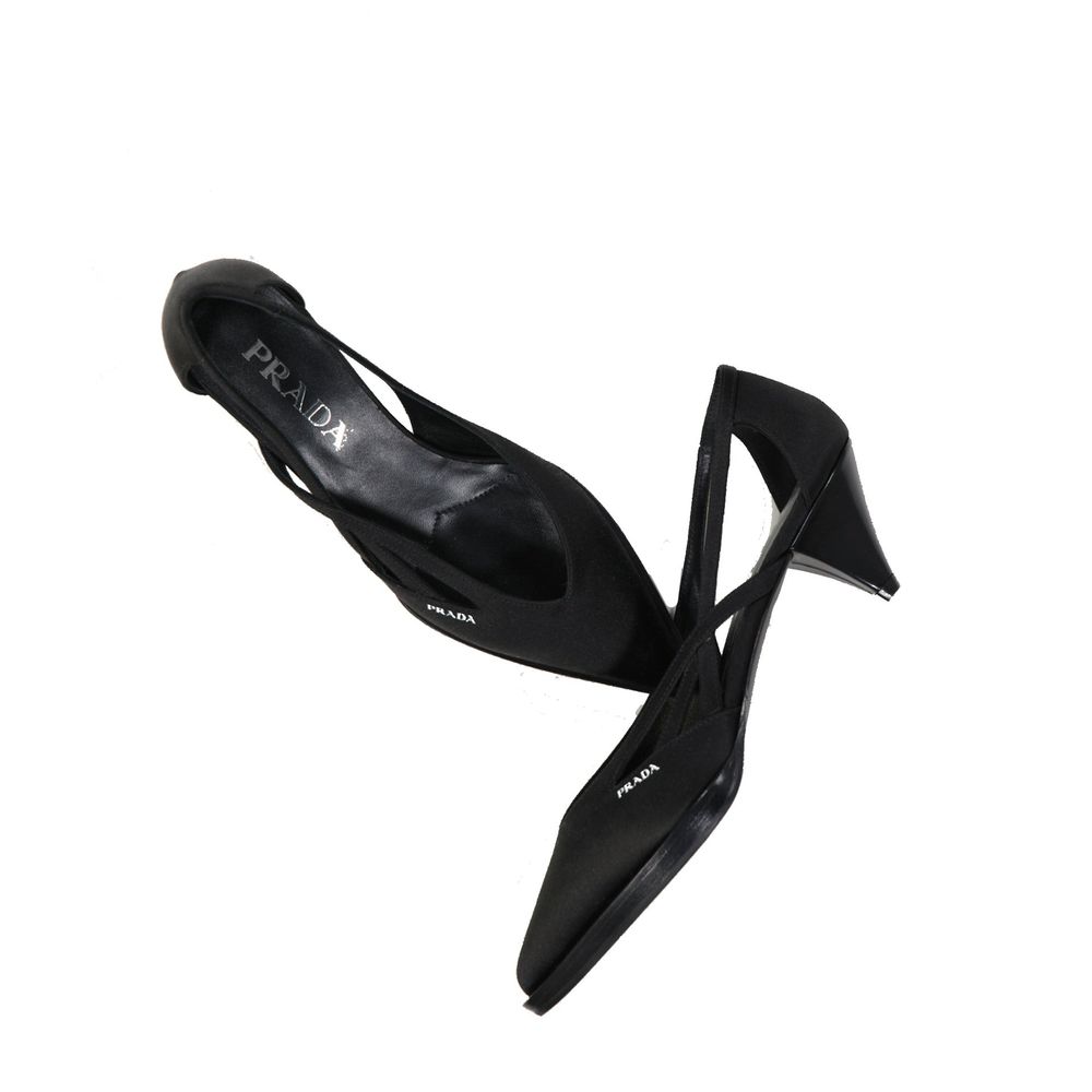 Prada Schwarze Pumps aus Seide mit mittlerem Absatz