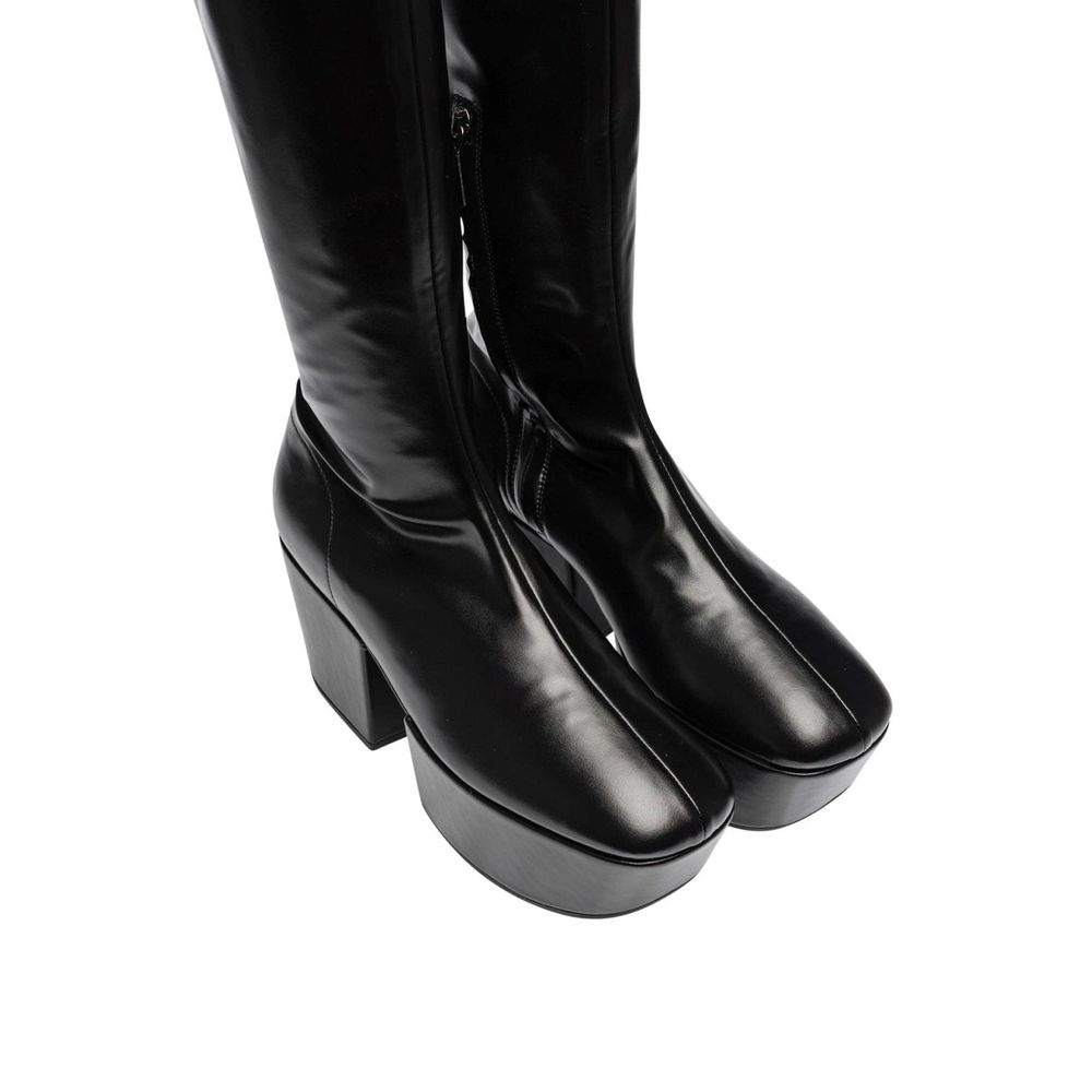 Prada Schwarzes Kalbsleder Over-the-Knee