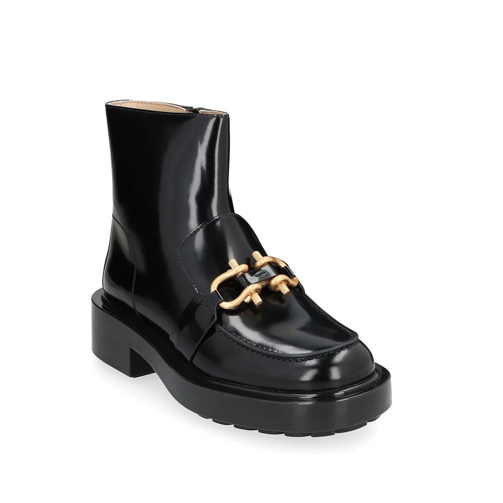 Bottega Veneta Schwarze Stiefeletten aus Kalbsleder