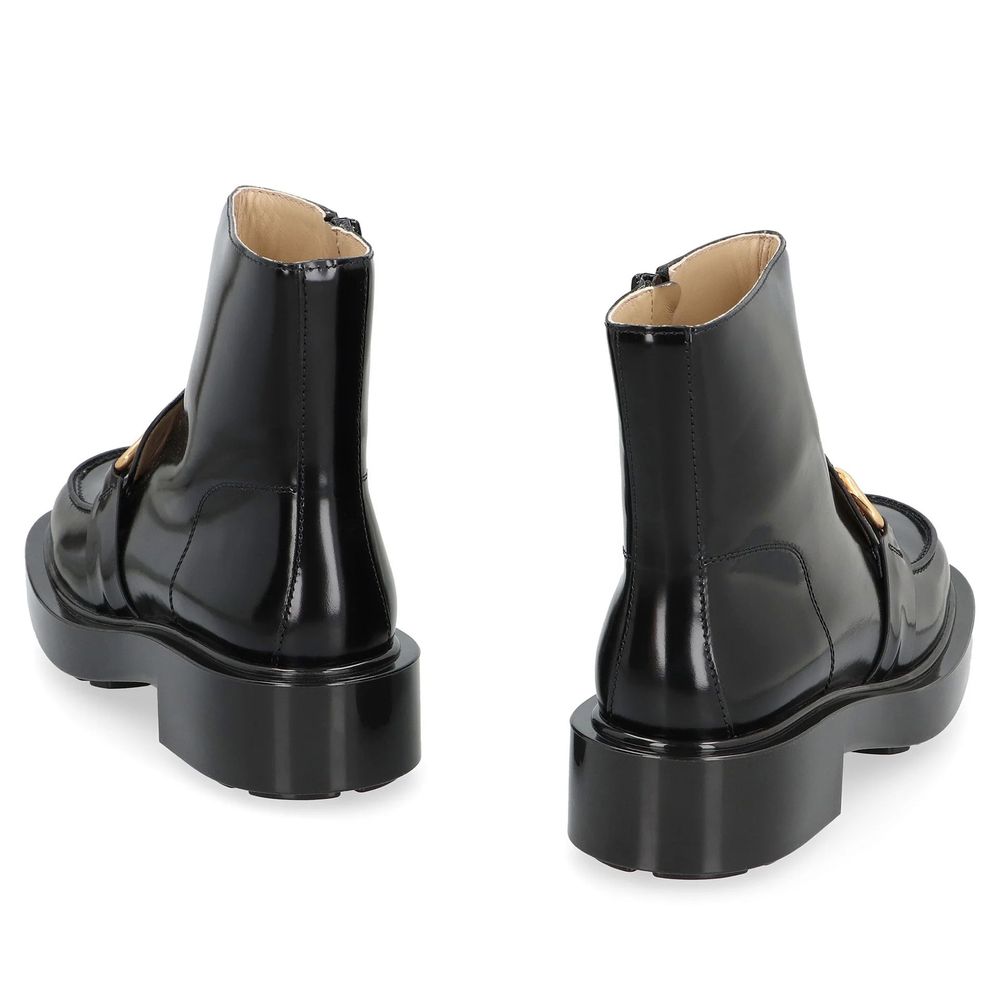 Bottega Veneta Schwarze Stiefeletten aus Kalbsleder