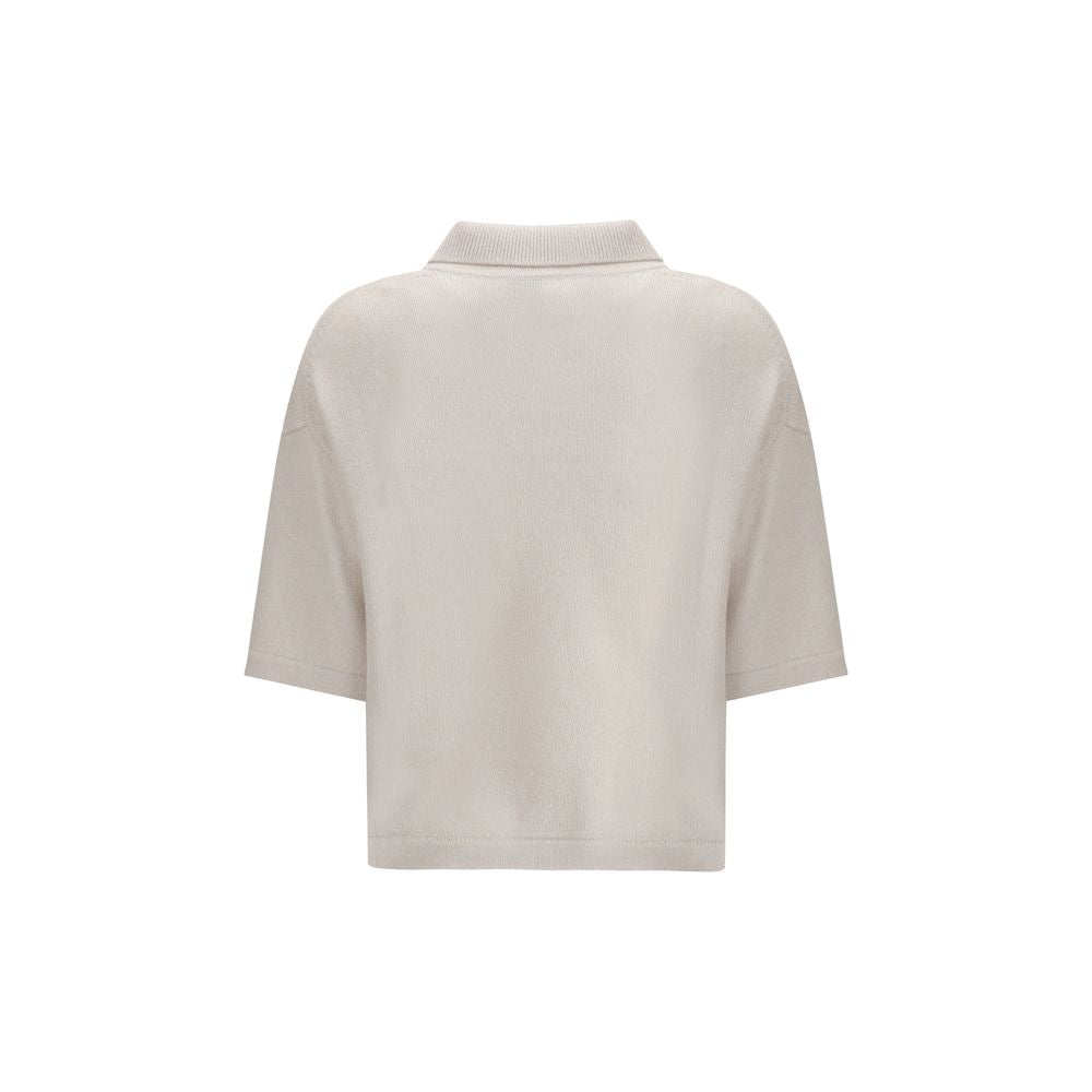 Allude Beige Kaschmir-Poloshirt