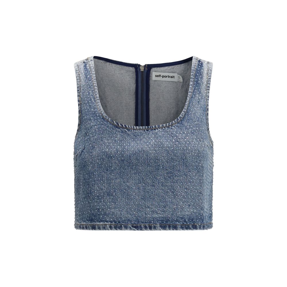 Self-Portrait Blaues Denim-Hemd