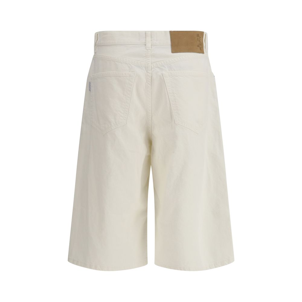 Haikure Weiße Baumwoll-Bermudashorts